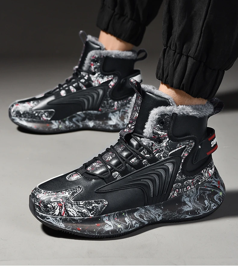 Winter Men Shoes with Plush Thick Insulation Outdoor Snow Boots Fashion Trend Soft Soles Sports Leisure Shoes Durable 2024