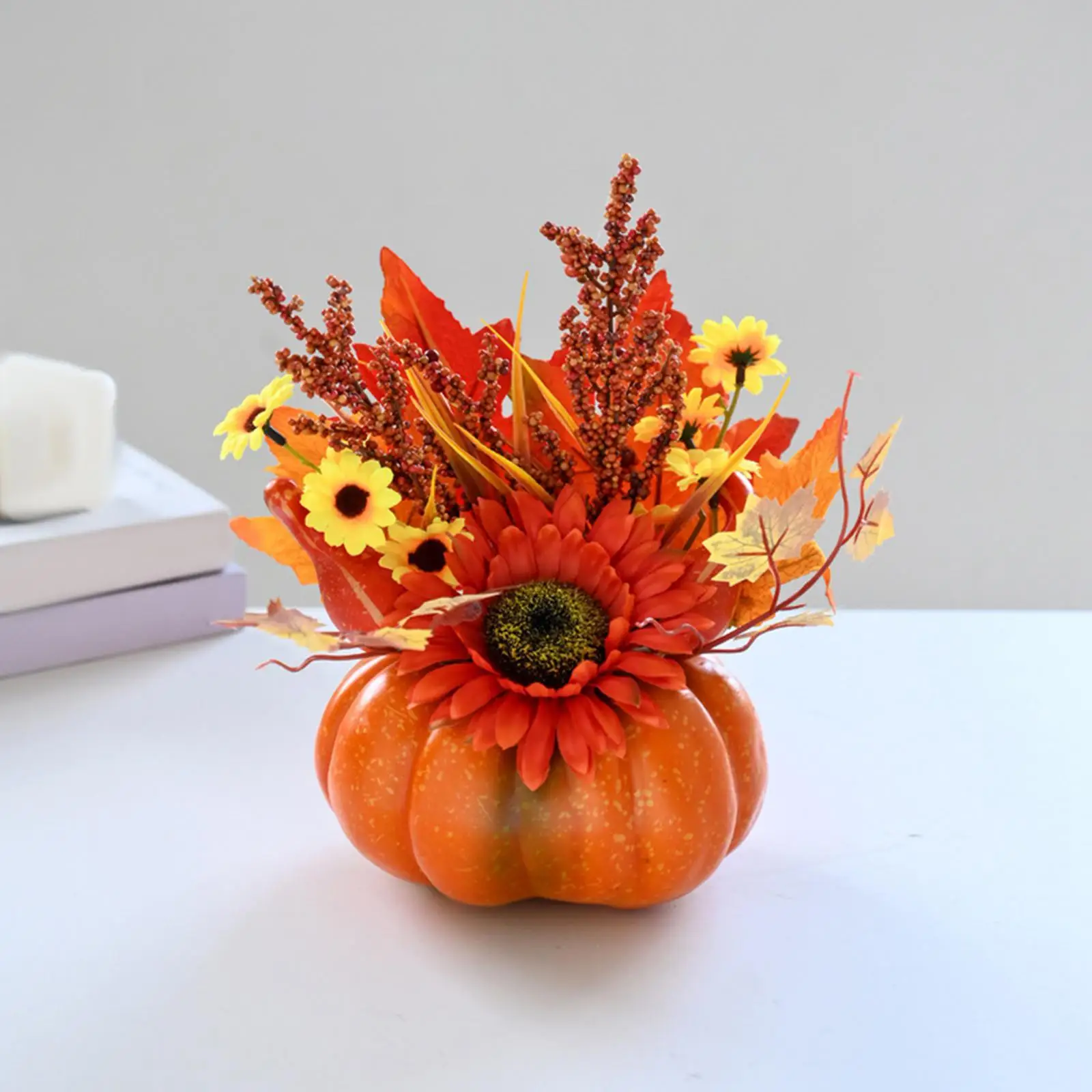 Artificial Pumpkin Flower Pumpkin Centerpiece for Office Party Shelf