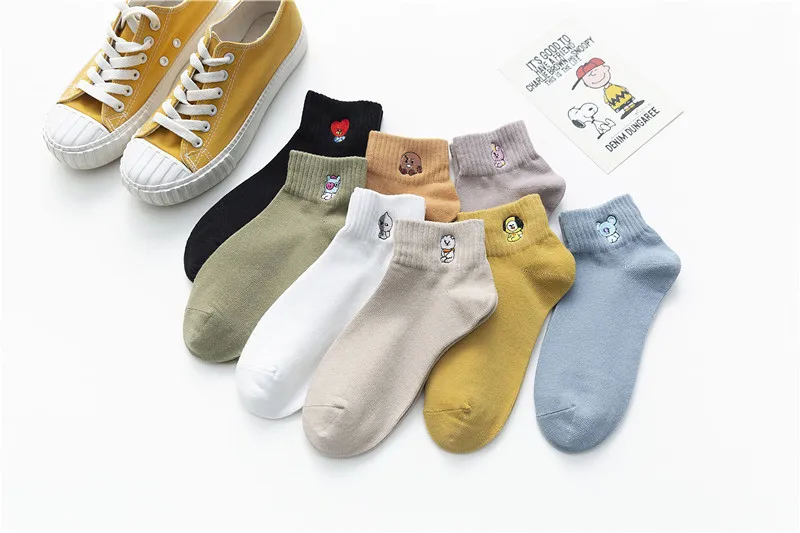 3 Pairs Kawaii Cartoon Print Socken Frauen Pack Nette Sets Lustige Meias Diver lustige Candy Farben Calcetines Mädchen Herbst Winter – Detail 8