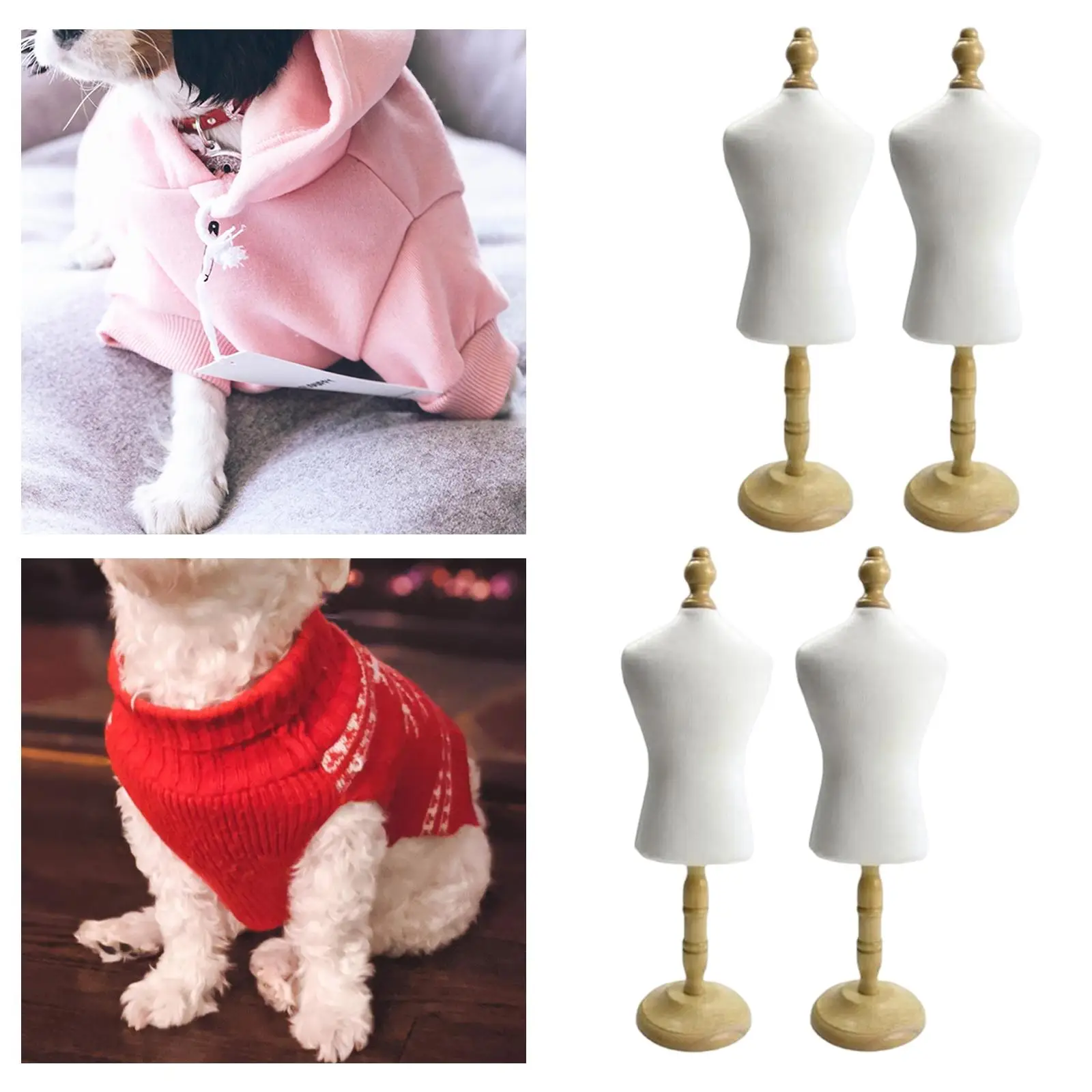 4Pieces  Pet  Dress  Pet Clothes  Rack Holder Jewelry Display Stand