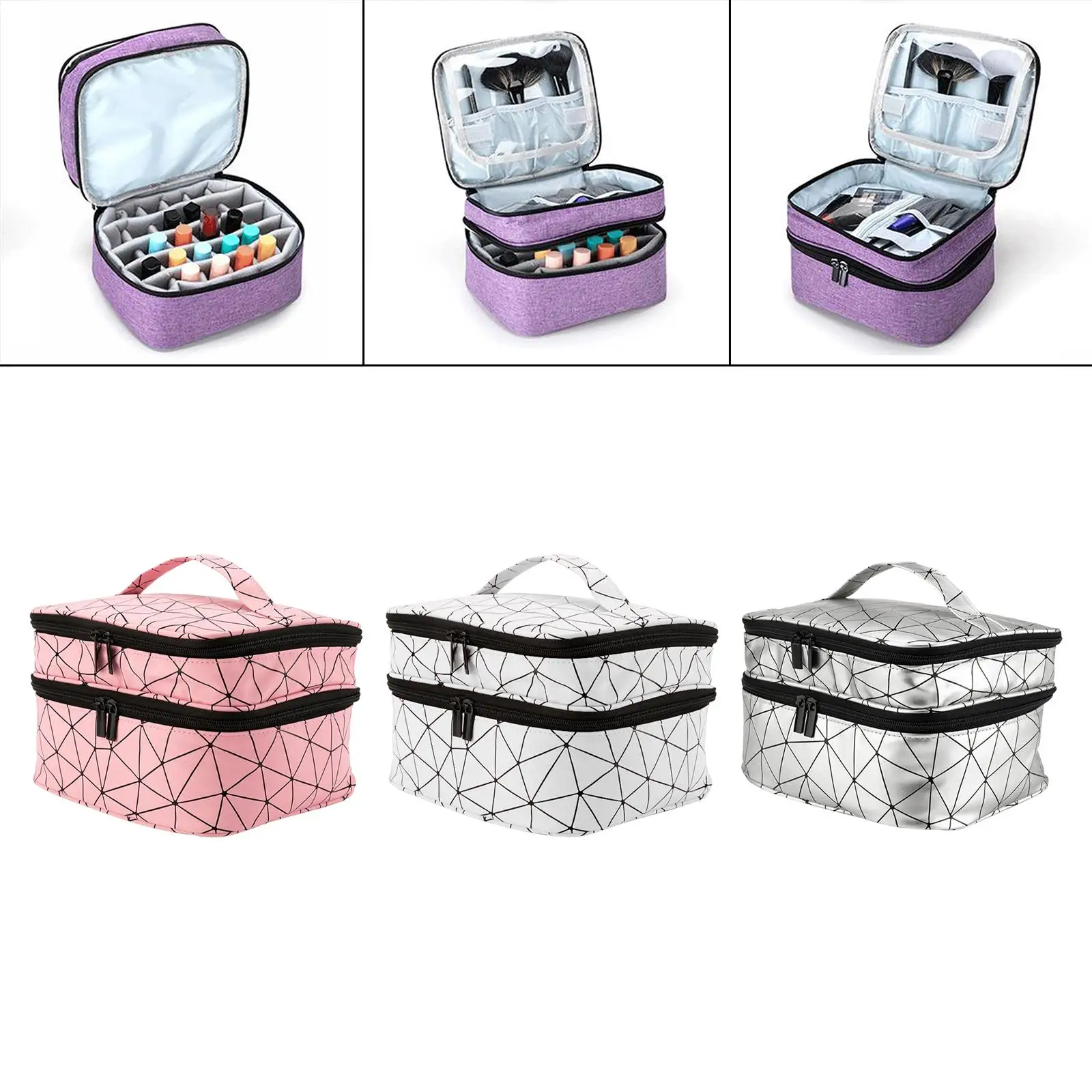 Nail Polish Carrying Case Bag Double Layer Holder Travel Case Nail Organizer for