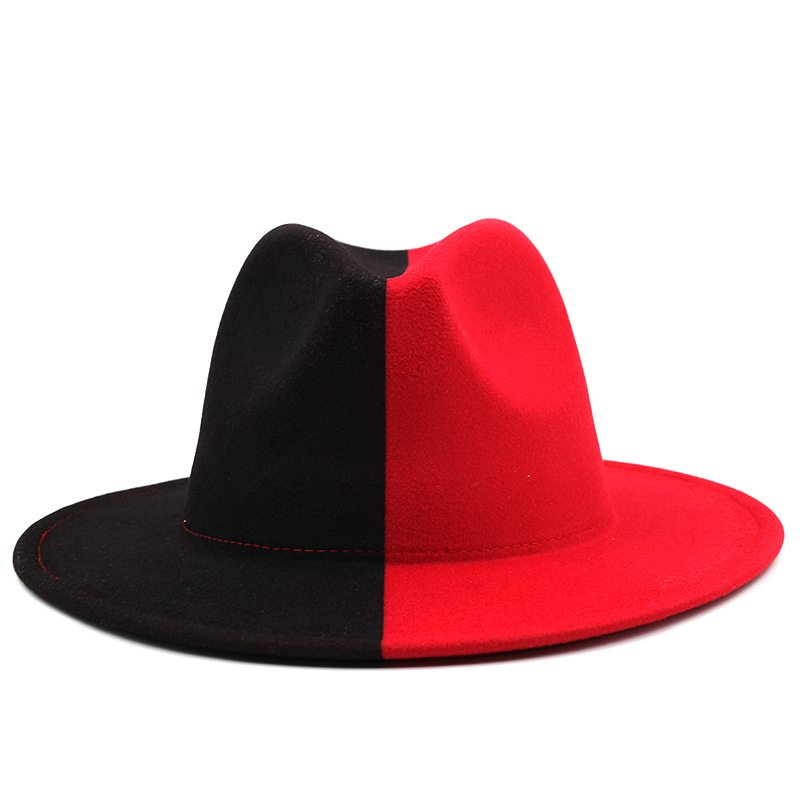 Patchwork Fedora Hat Women Autumn 