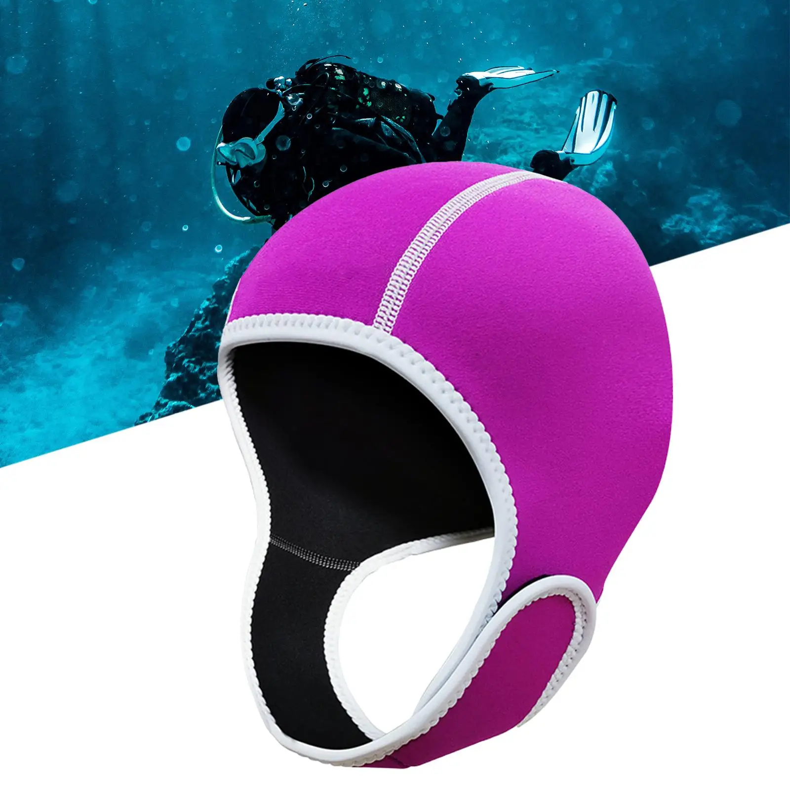 Diving Hood with Chin Strap Ear Protective 2mm Neoprene Wetsuit Hood Swimming Hat Surfing Hat for Women Men Winter Sailing Canoe