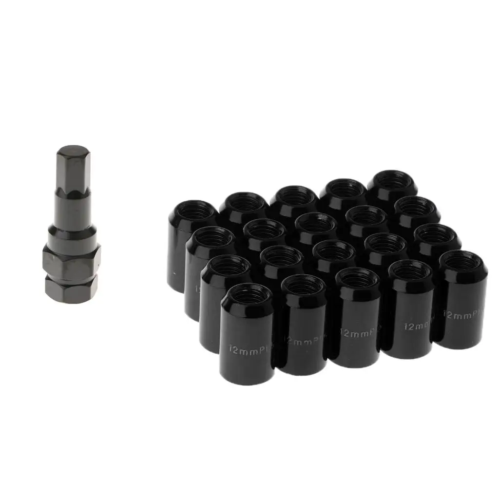 20 PIECES M12X1.25MM THREAD  WHEEL LUG NUTS WITH REMOVAL TOOL