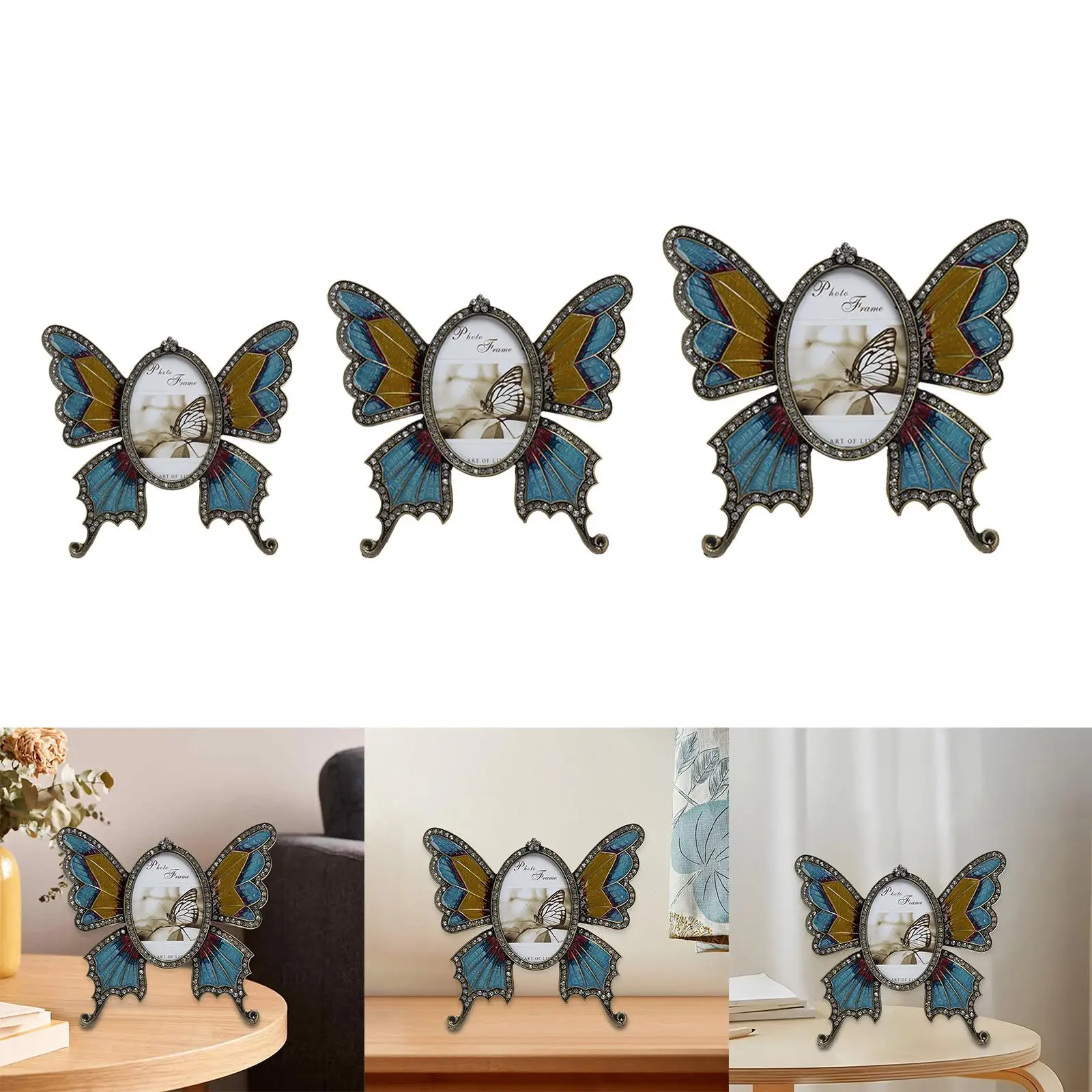 Photo Frame Butterfly Desktop Picture Display Holder for Living Room