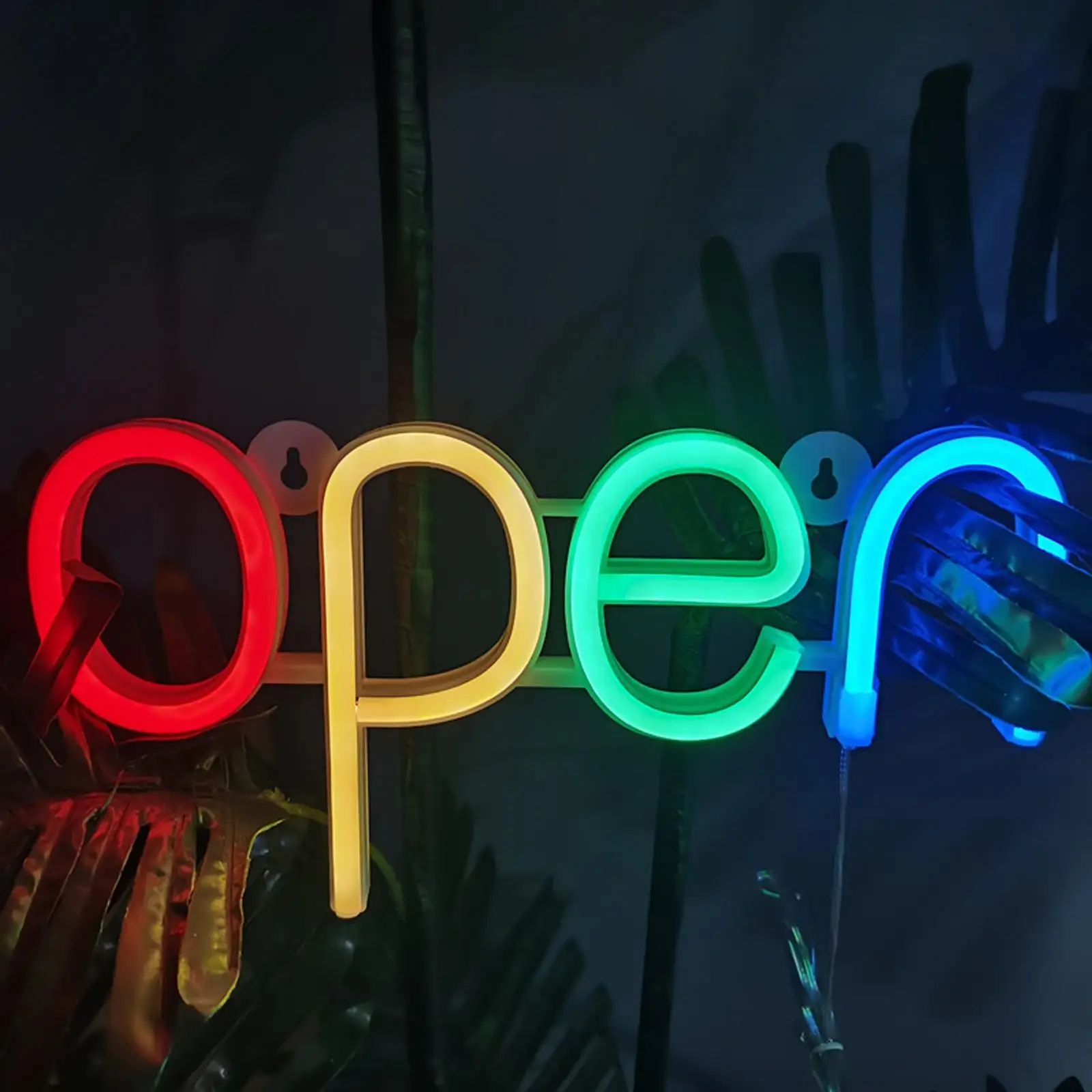 LED Open Sign Lighting Neon Lights Battery Powered Restaurant Wall Hanging Bar Lamp for Cafe Shop Display Window Game Club