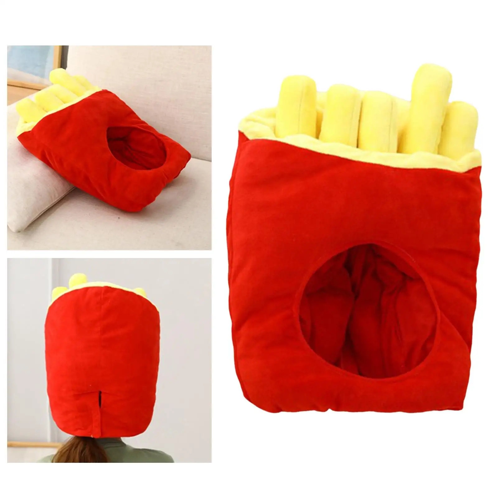 Cute Plush Hat French Fries Novelty Cosplay for Festivals Masquerade Birthday
