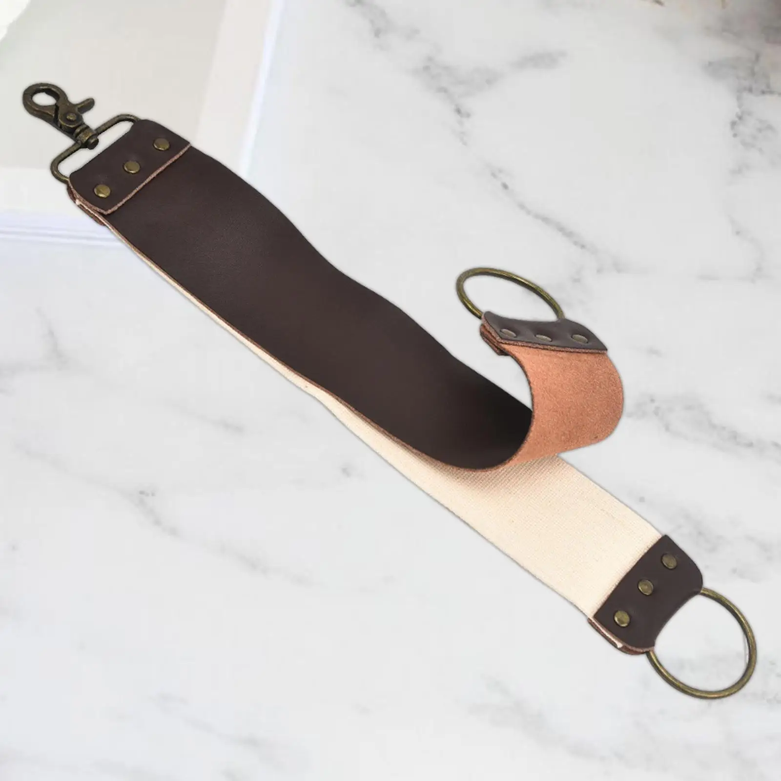 Leather Shaving Strop Durable Barber Shaving Tool Multifunctional Replacement Double Layer Blade Polishing Sharpening Strop Belt
