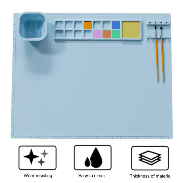 Silicone Craft Mat With Cup DIY Collapsible Artist Mat With Color