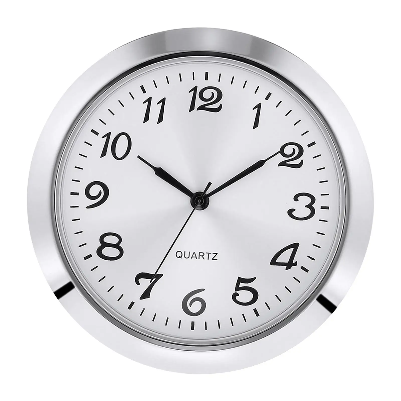 Clock Fit up Insert with Numeral White Face Metal Classic Clock Craft Movement Easy to Install Mini Clock Insert Round Movement