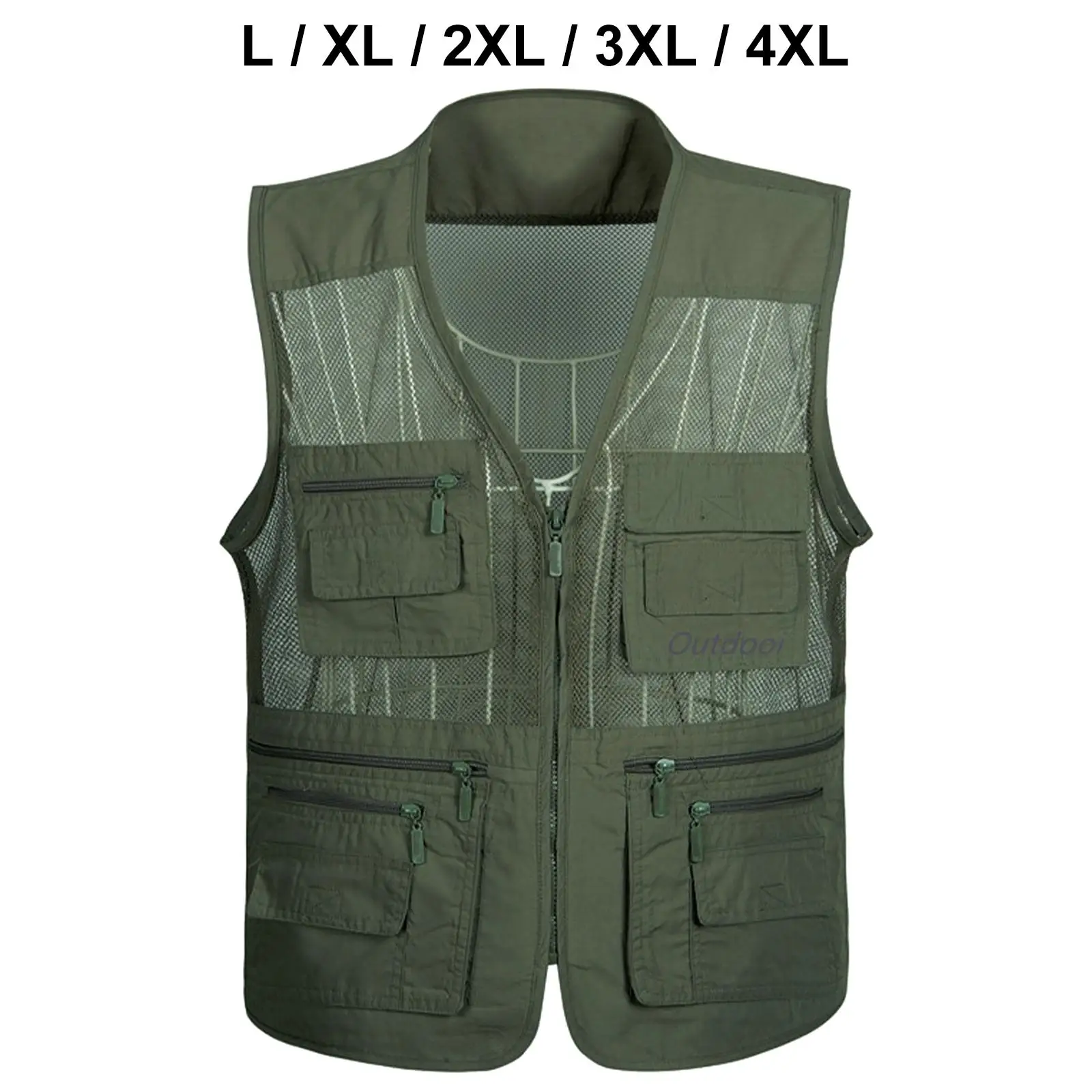 Unisex Fishing Mesh Vest Quick Dry Comfortable with Multi Pockets Fishing Waistcoat Sleeveless Jacket for Camping Hunting Adults