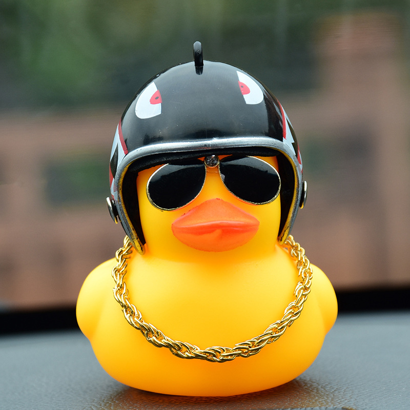 duck toy with helmet