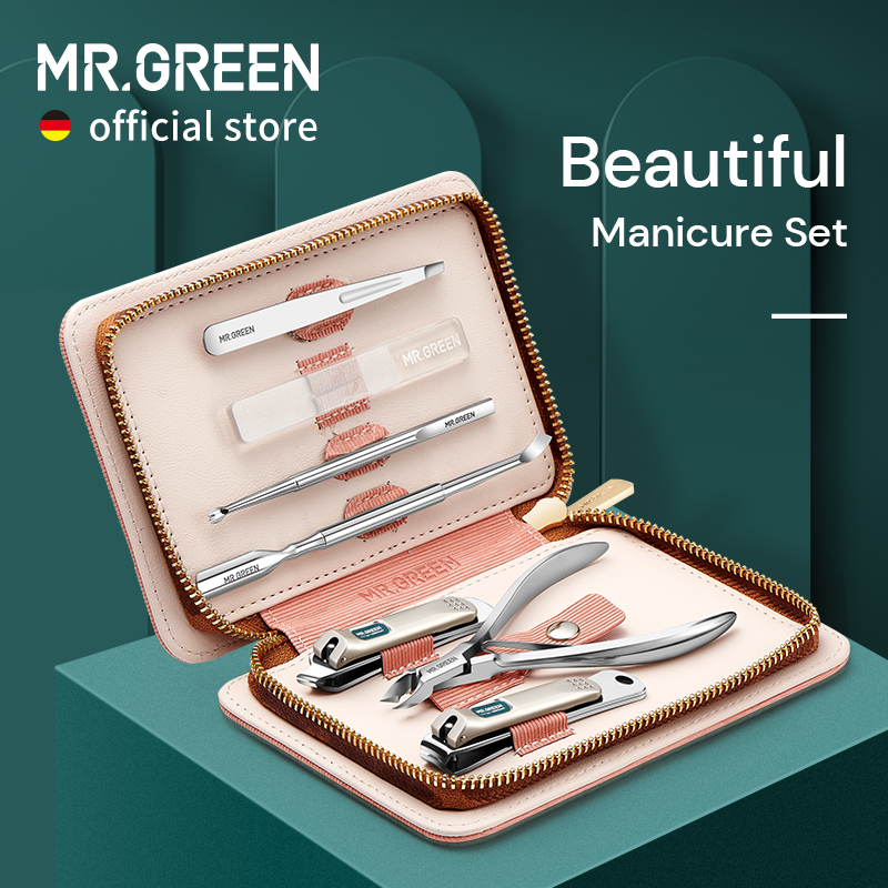 Best of MR.GREEN Manicure Set Pedicure Sets Nail Clippers Tools Stainless Steel Professional Nail Scissors Cutter Travel Case Kit 7in1 Reviews & Tips