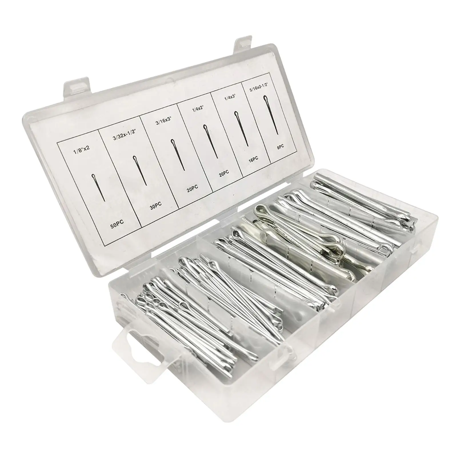 144x Assorted Split Cotter Pins Heavy Duty Fasteners Fixings assortment Premium Quality Holds Pins or Castle Nuts in Place