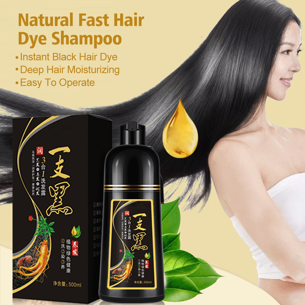 Best of MEIDU 400ML Organic Natural Black Hair Dye Only 30 Minutes Ginseng Extract Black Hair Dye Shampoo For Cover Gray White Hair Reviews & Tips - Image 4