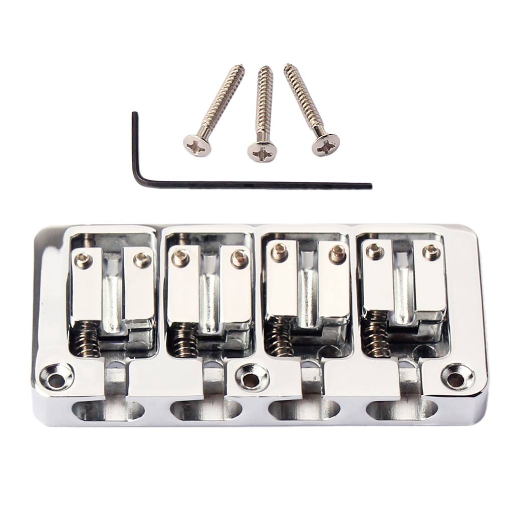 4 string chrome bridge wrench screws for bass guitar saddle parts