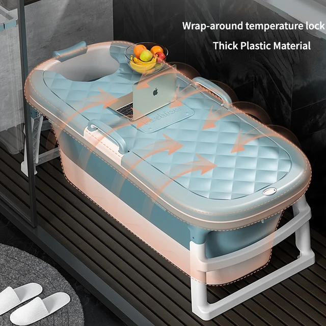 Bañera plegable portátil para adultos, bañera de plástico para Spa, Cubo de  natación para niños, tapa de Sauna, cubierta para casa - AliExpress