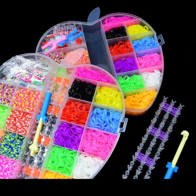 1 Box Rubber Loom Band Bracelet Kit Refill Bead Set for DIY Elastic Bracelet  Craft Jewelry