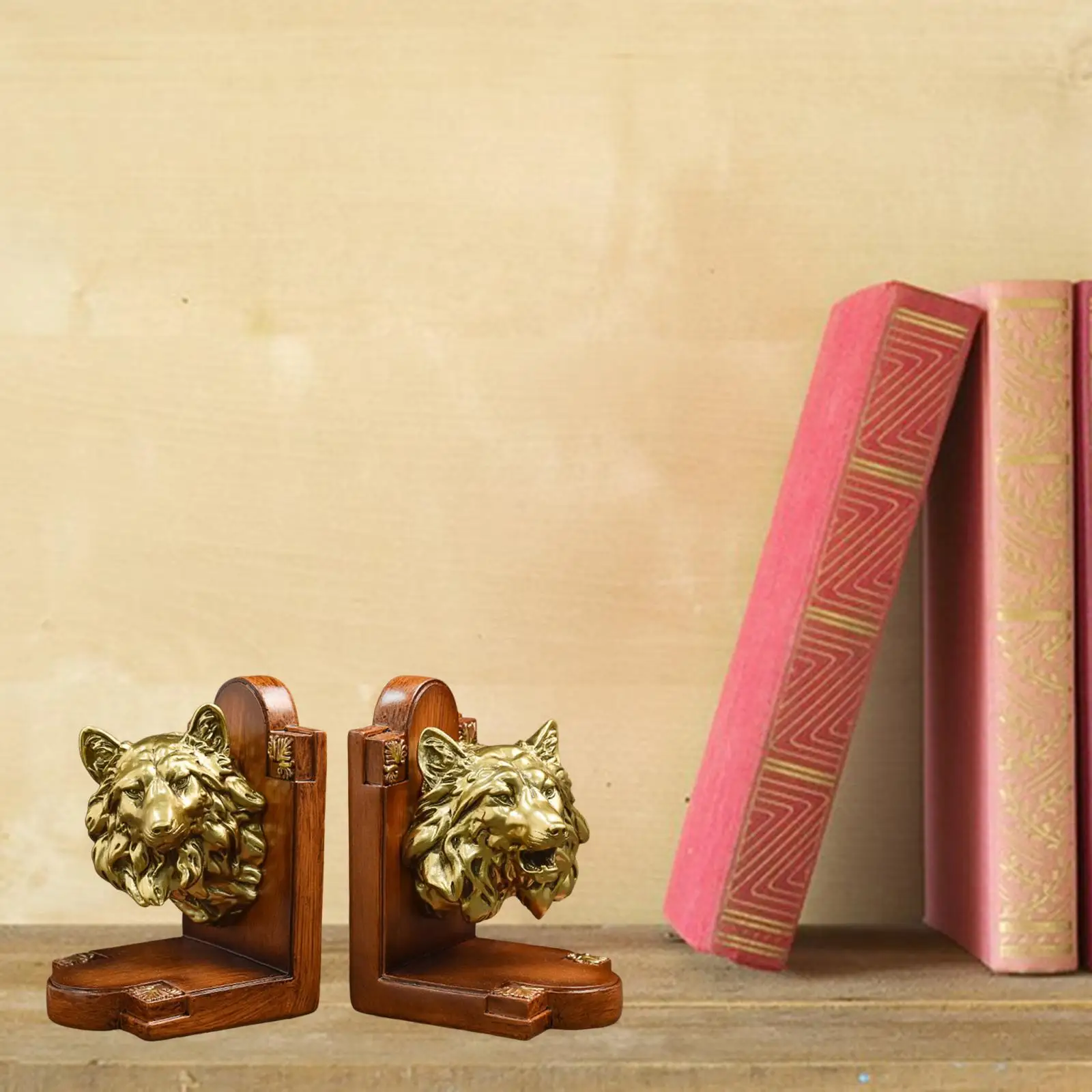 Decorative Bookends for Heavy Books Statue Ornament Sculpture Book Support for School Bookshelf Living Room Vinyl Records Table