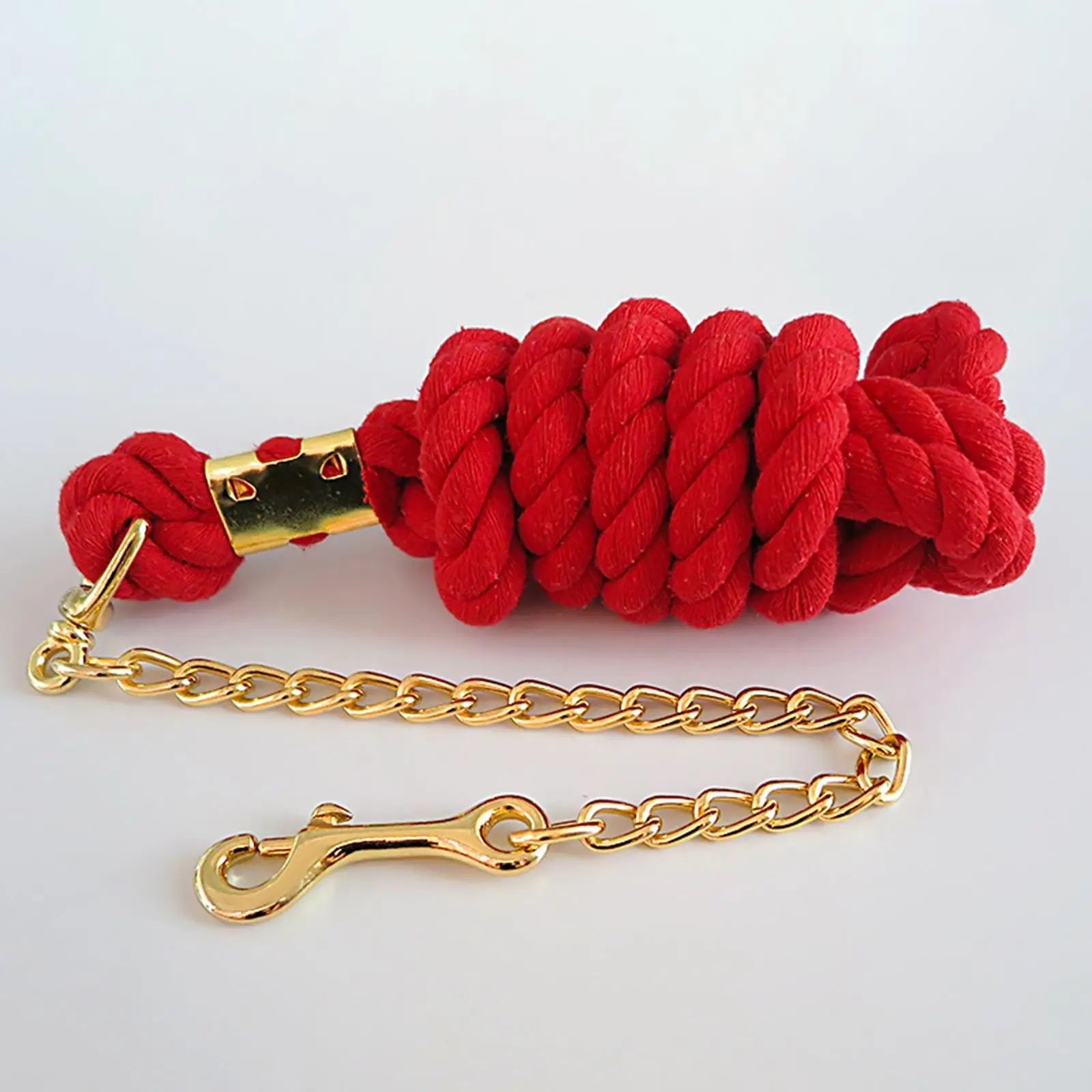Solid Cotton Horse Leading Rope with Chain Durable Handmade Professional