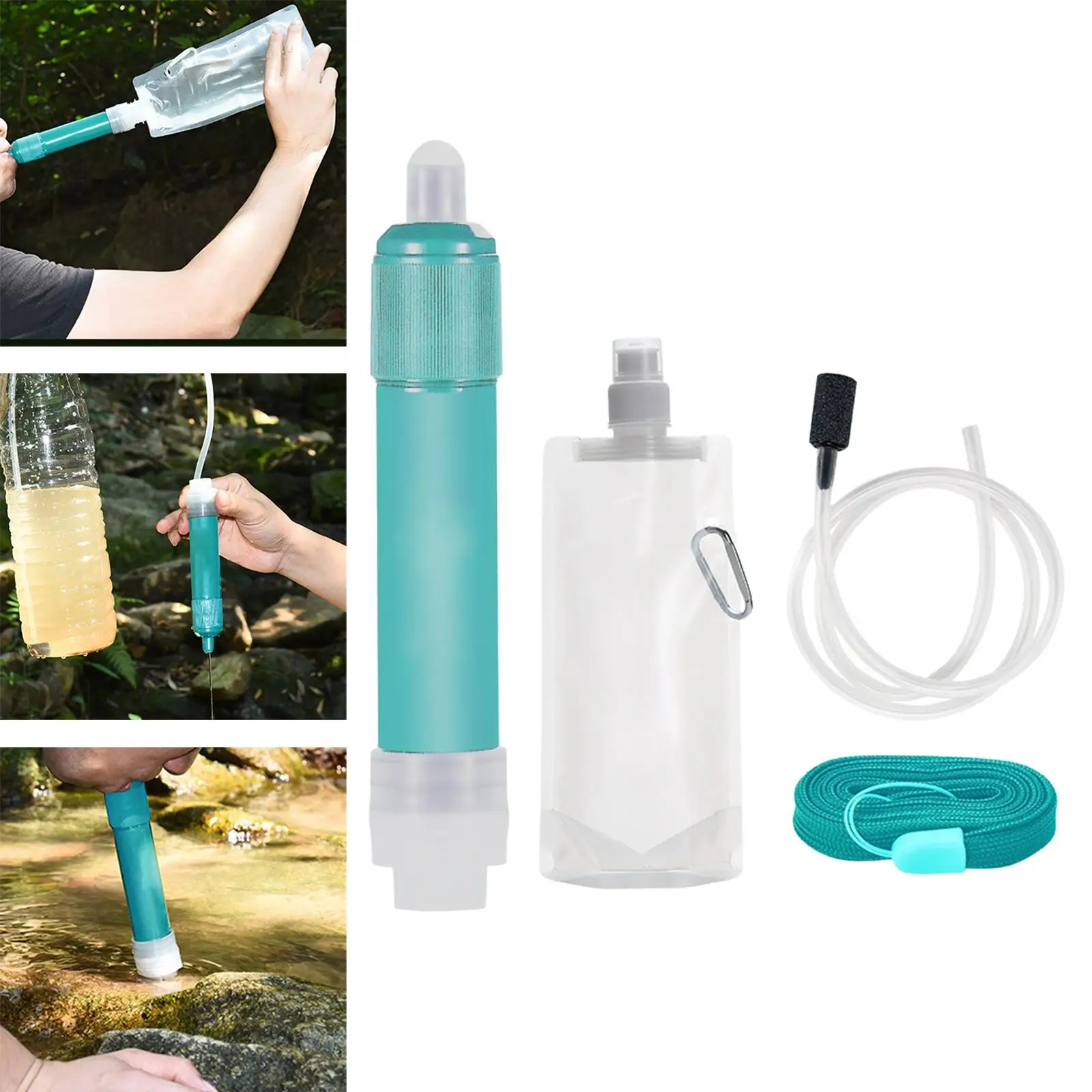 Personal Survival Straw Water Filter Filtration Gear 4000L Equipment System for Team Family Outing Travel