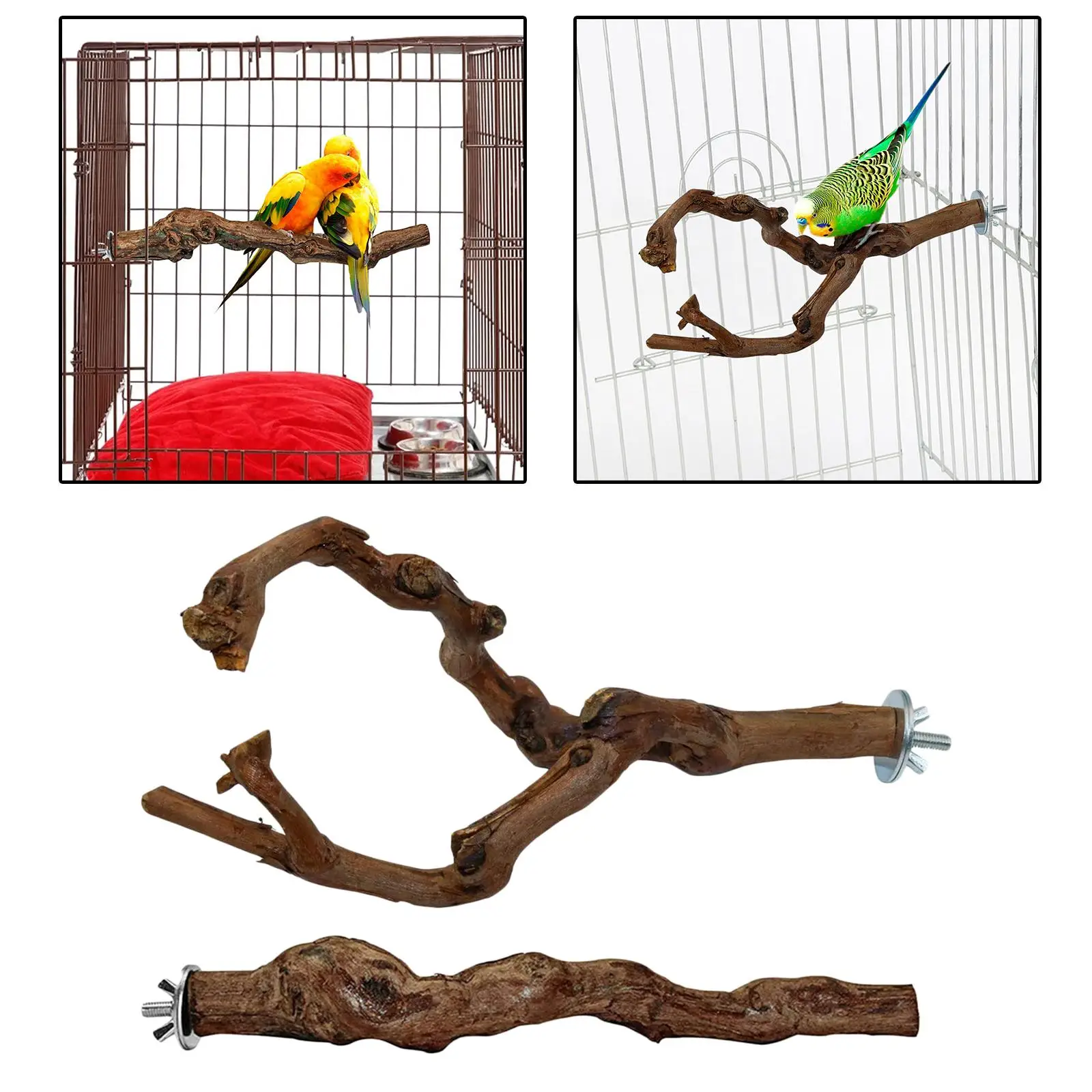 Wooden Parrot Bird Stand  Toys Rest Holder Perches for Small Parakeets Cockatiels Climbing Grinding Standing