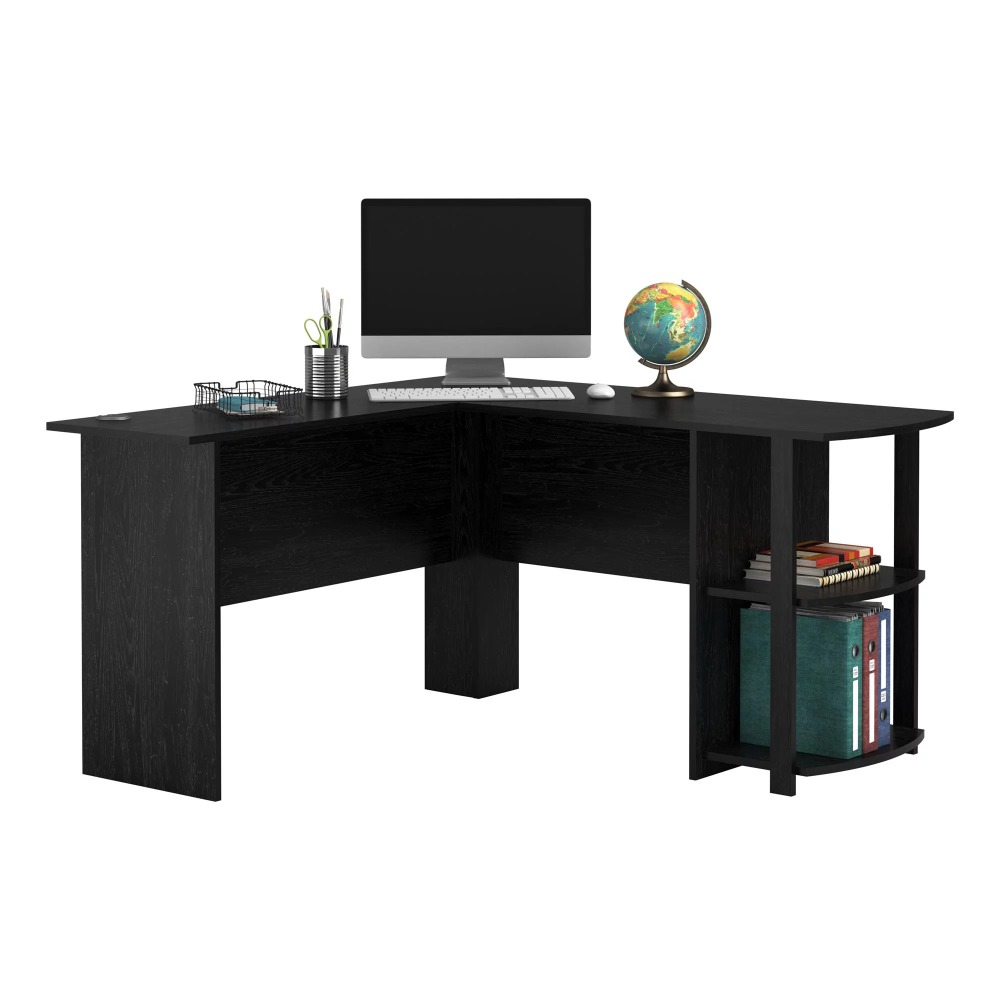 Description Picture 4 of itemAmeriwood Home Dominic L Desk with Bookshelves, Black Oak desk table