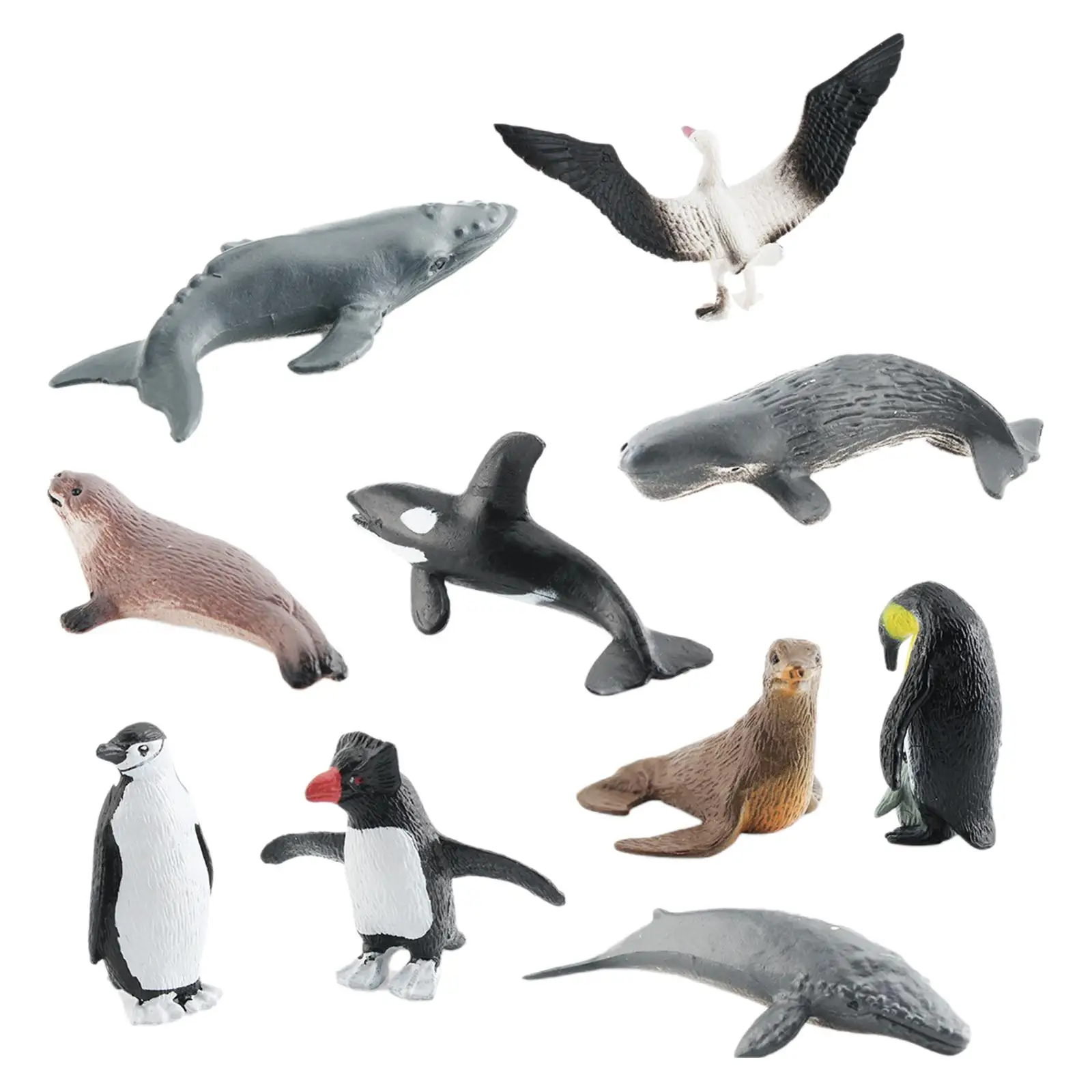 10x Antarctic Animal Playset Sea Animal Figures for Party Favors