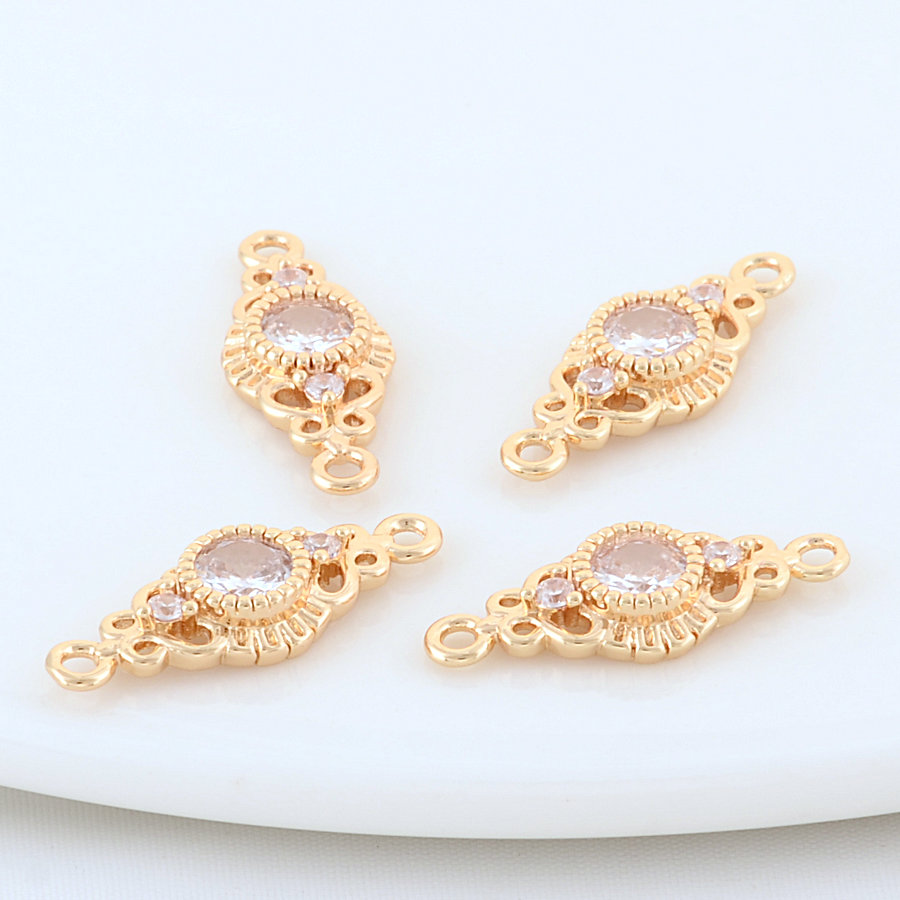 10PCS 13*19,5 MM 14K Gold Farbe Messing 2 Löcher Oval Connect Charms Anhänger Halskette Schmuck Machen liefert Diy Zubehör – Detail 2
