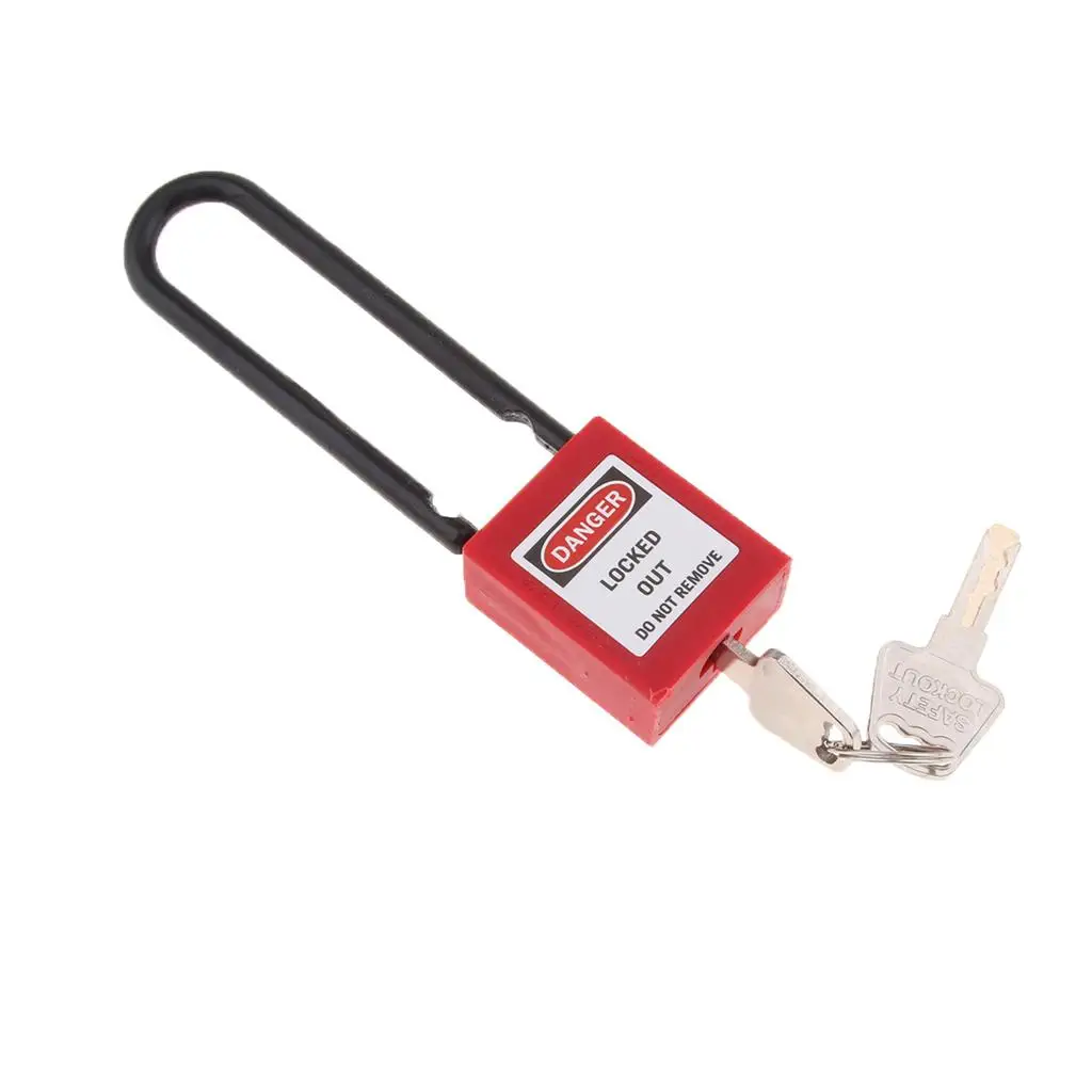 Safety Lockout Padlock Keyed Different, with Two Keys, Easy to Carry - 76mm, Red