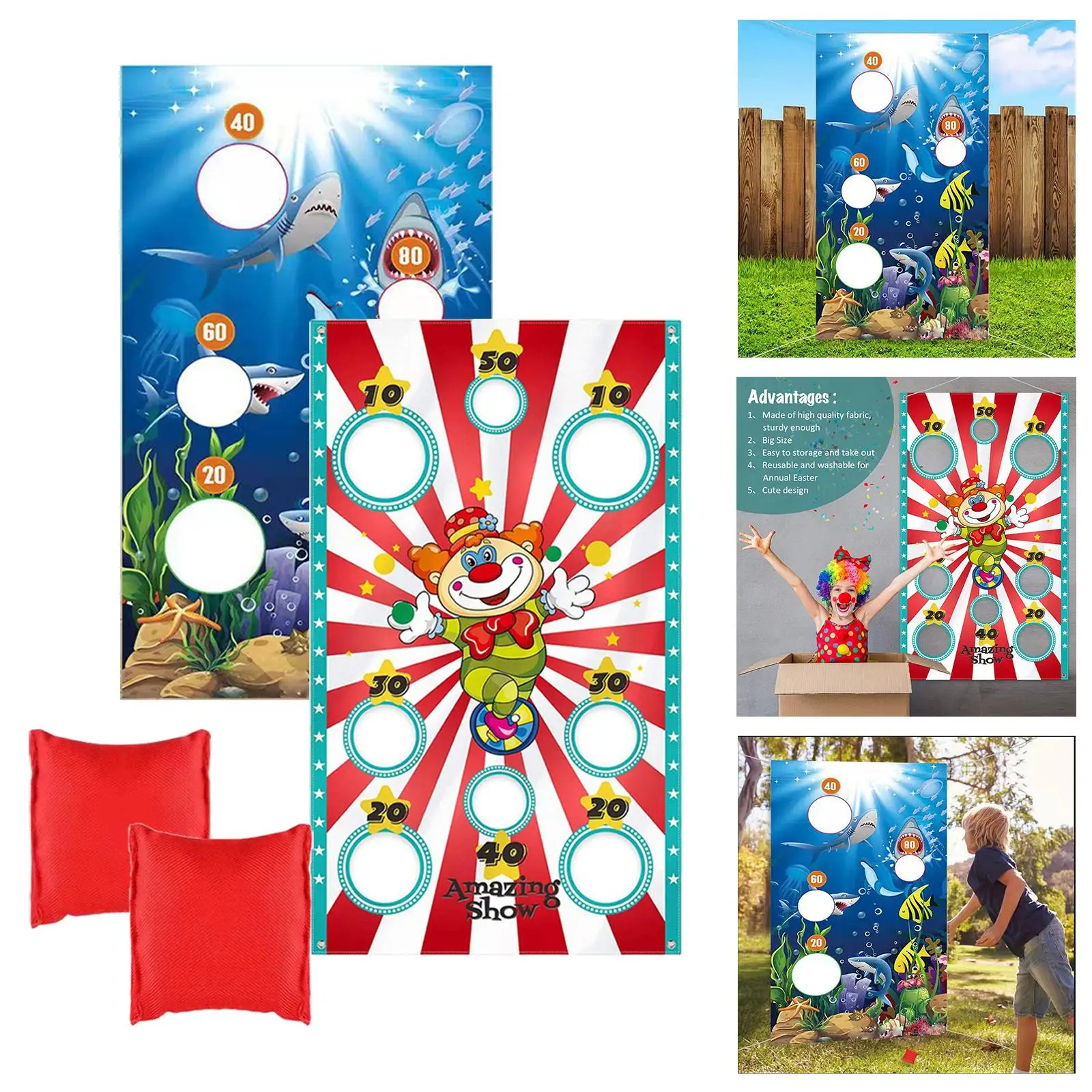 Toss Game Banner Large Throwing Game Banner for Baby Shower Background Birthday Kids Adults