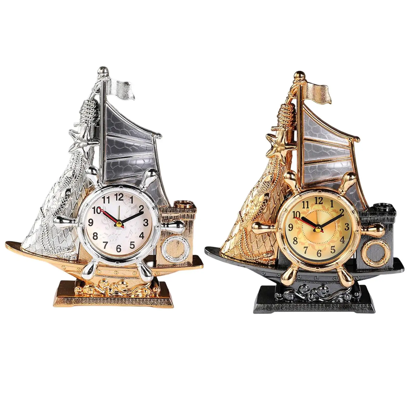 Sailing Clock Display Gift Adjustable Living Room with Pen Holder Sailing