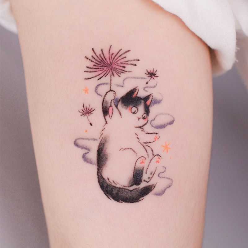 Best of Cute Cat Tattoo Waterproof Lasting Realistic Fake Tattoo Ink Wind Animal Decal Ins Style Reviews & Tips