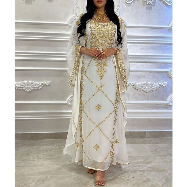 Sale !! Royal Fashion Dubai Moroccan 2024 Stylish Georgette Kaftan Floor Length Elegant Party Wear Abaya Wedding Formal Caftan Dresses