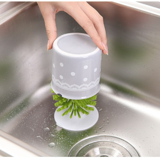 Basedidea Sink Suction Cleaning Brush Cups Goblet Mugs Cleaner Strong  Suction Lazy Use Clean Brush for Cup