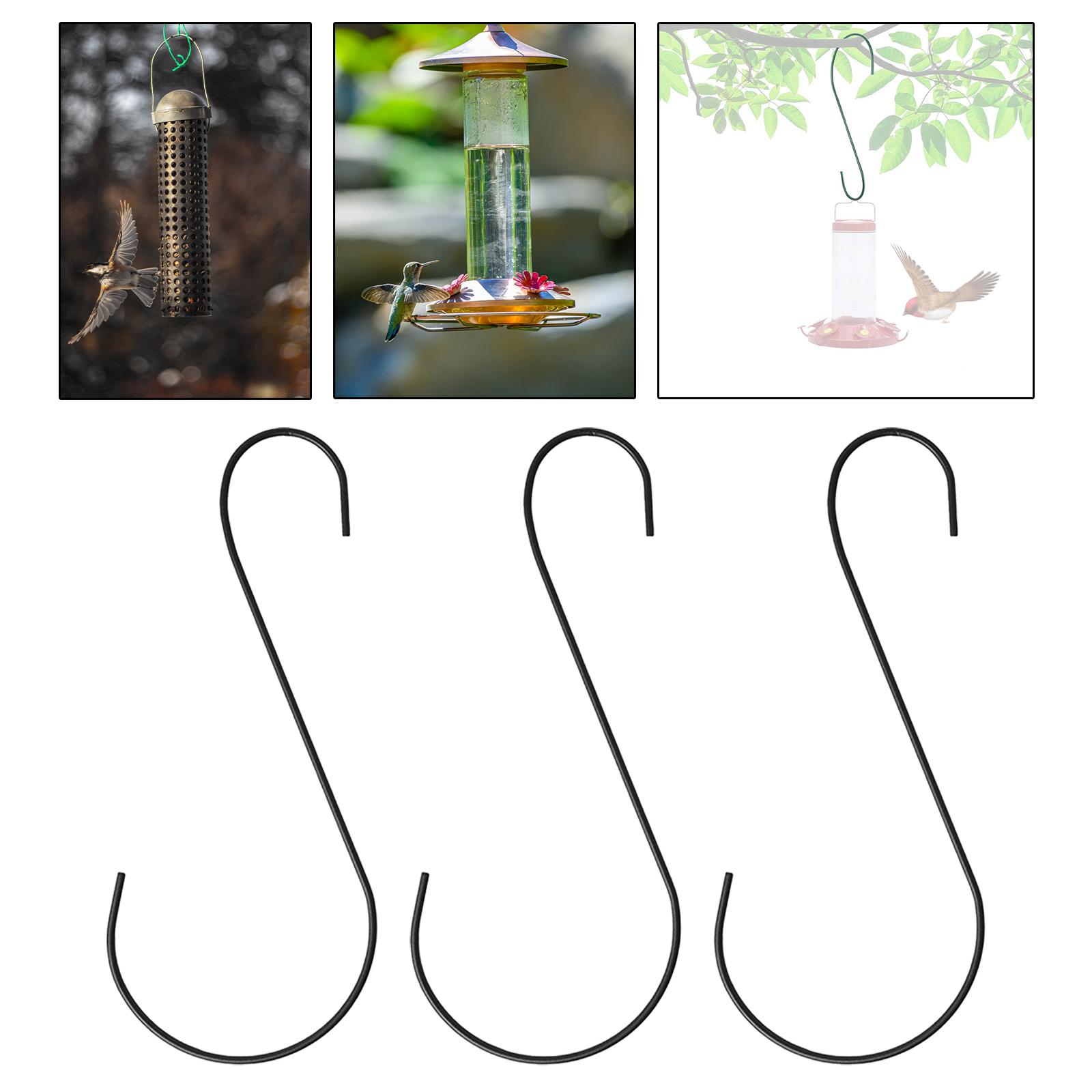 3x S Shaped Bird Feeder Hook Rust Resistant Extra Thick Hanging 30cm Planter Metal Hanger for Yard Lawn Home Garden Birds Feeder