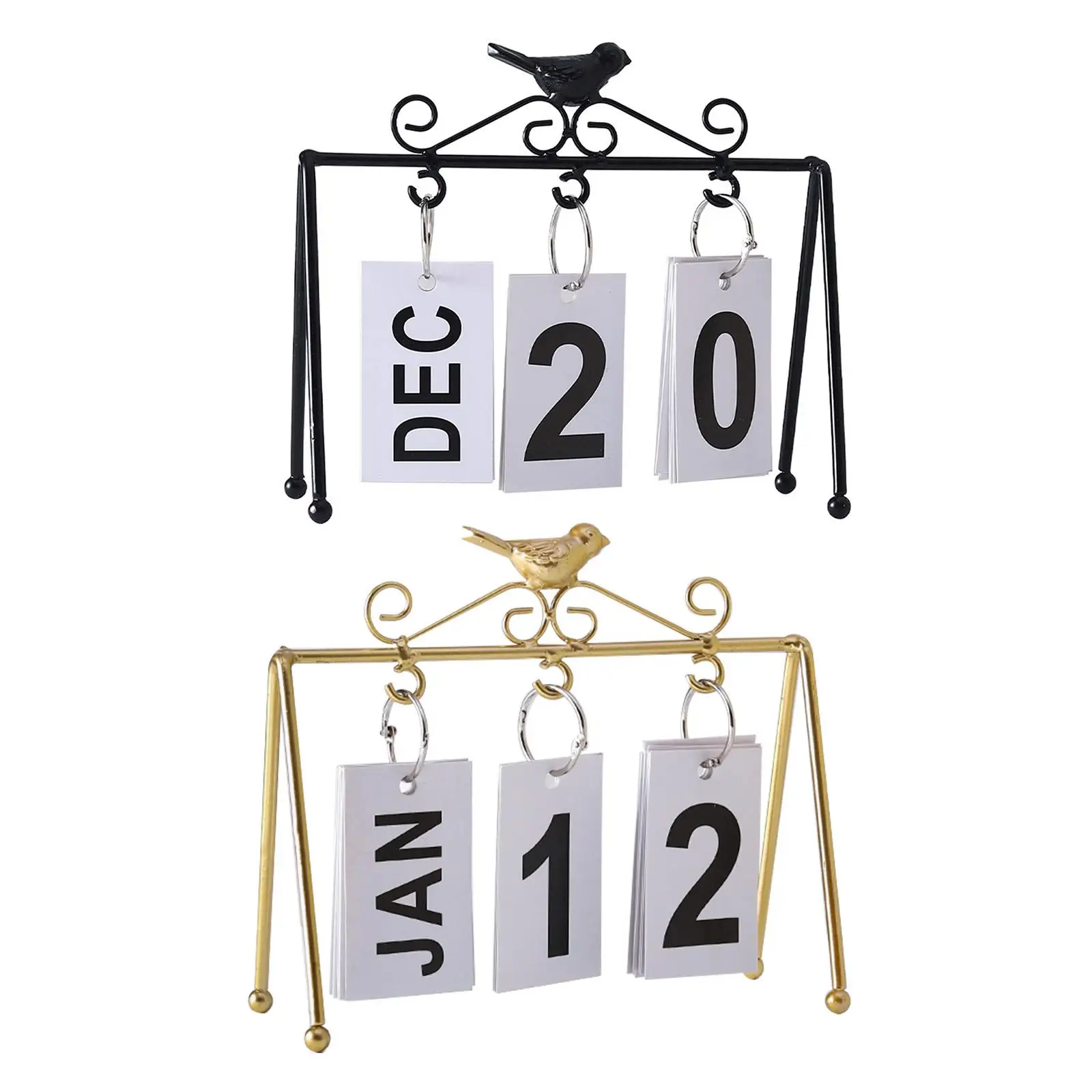 Nordic Style Desk Calendar Iron Frame Perpetual Calendar for Farmhouse Office Accessories