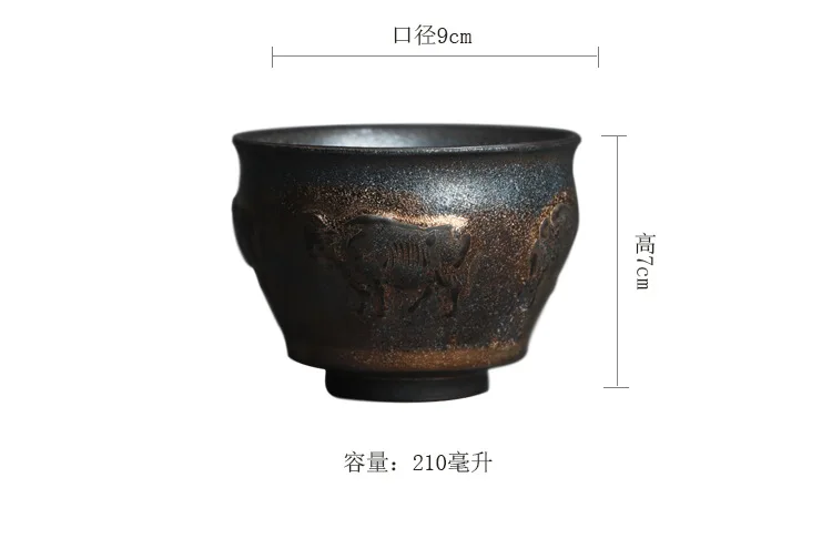Black Gold Embossment Wuniu Figure Master Tea Cup_04.jpg