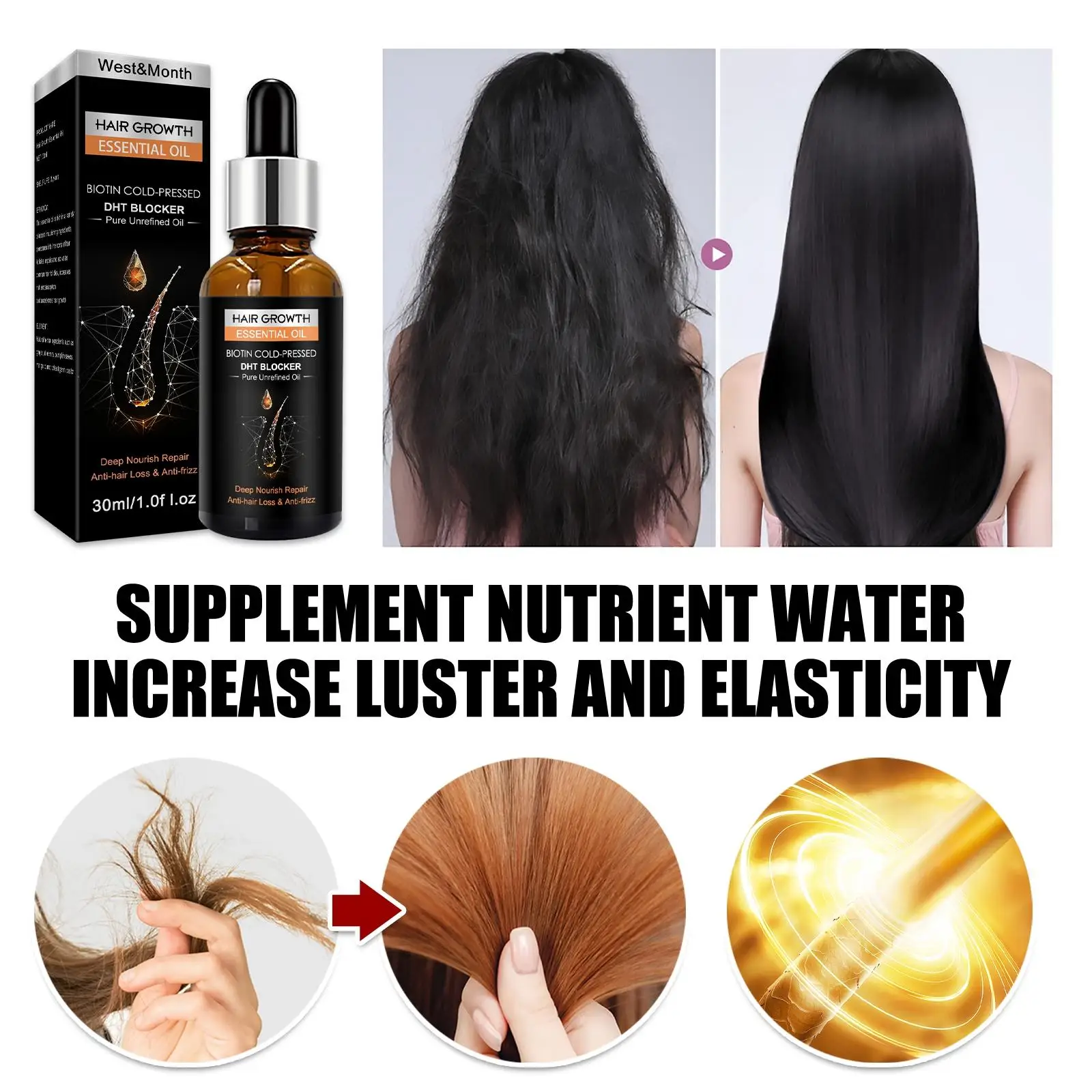 30ml Hair Oil Moisturizing Smoothing For Split Ends All Hair Types Women Men  - Hair & Scalp Treatments - AliExpress