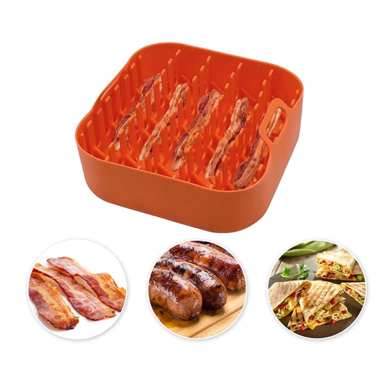 Description Picture 3 of itemVersatile Silicone Bacon Rack Silicone Air Fryer Basket Grilling Bacon Holder Perfect for Air Frying Grilling Bacon Dropshipping