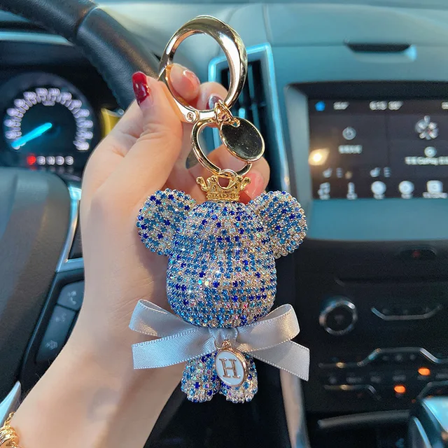 Doll Keyring Luxury Keychains Women Aesthetic Cute Rhinestones Bear Bag  Accessories Personalized Keychain for Car Keys - AliExpress