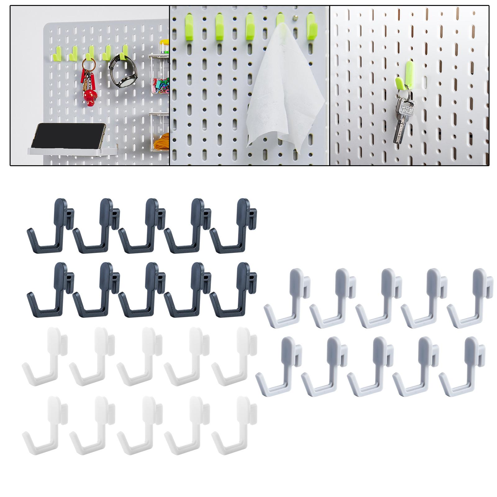 20 Pieces Pegboard Hook Wall Mounted Peg Hook Power Tool Holder Stable Practical for Home Workbench Basement Kitchen Storage