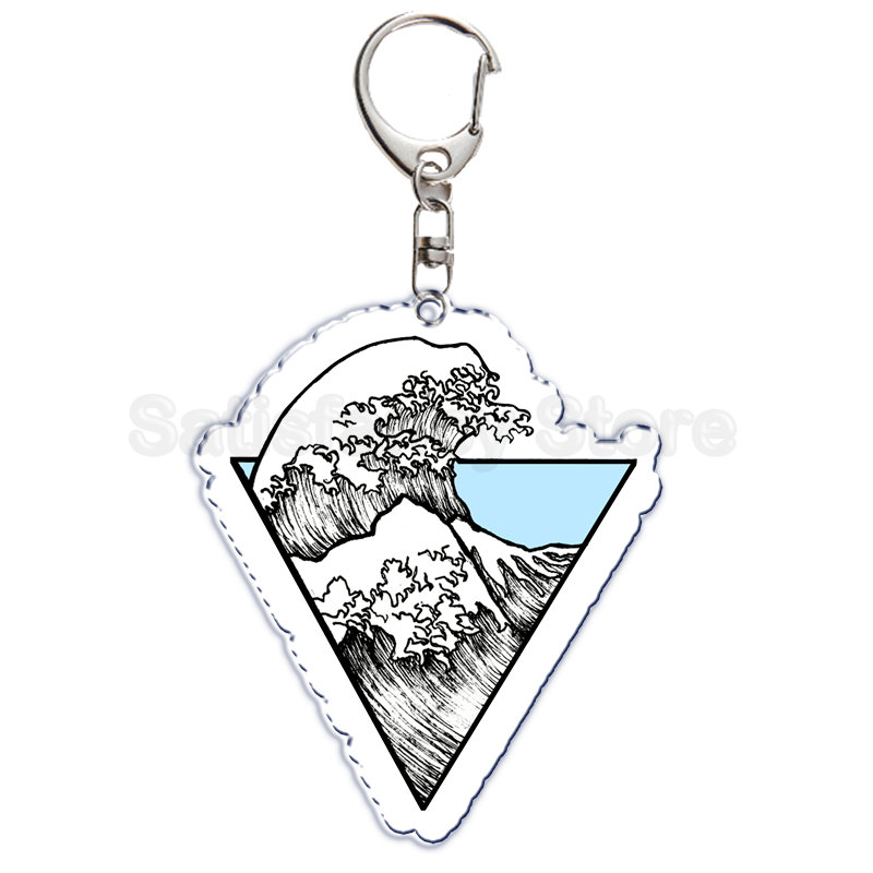 Retro Art Die Große Welle von Kanagawa Keychain Schlüssel Kette für Zubehör Nette Tasche Anhänger Schlüssel Ring Schmuck Geschenk – Detail 9