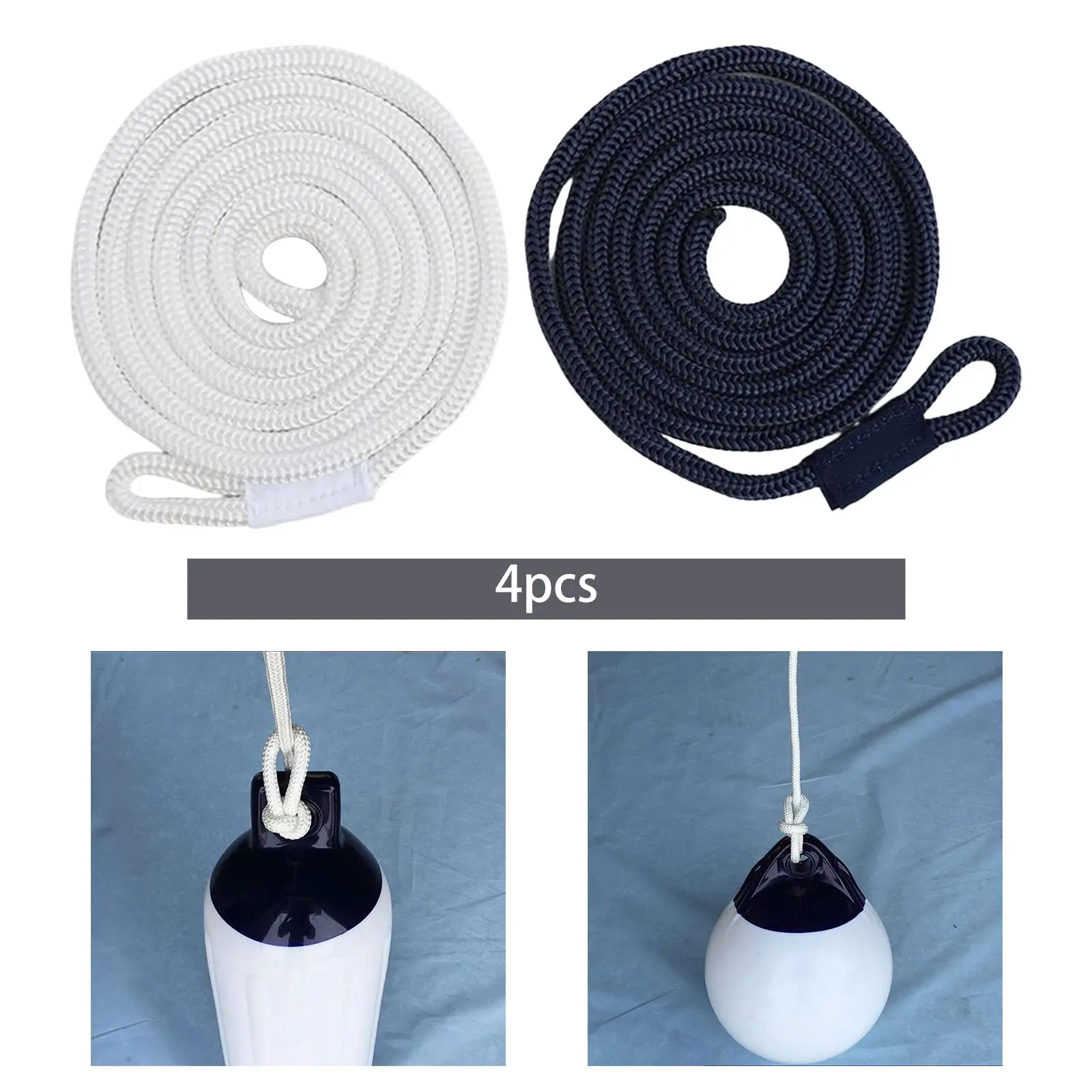 4Pcs Boat Ropes, Boat Lines Braid Durable Marine Rope 2M Boat Lines Line for Dock, Row Boats, Pontoon