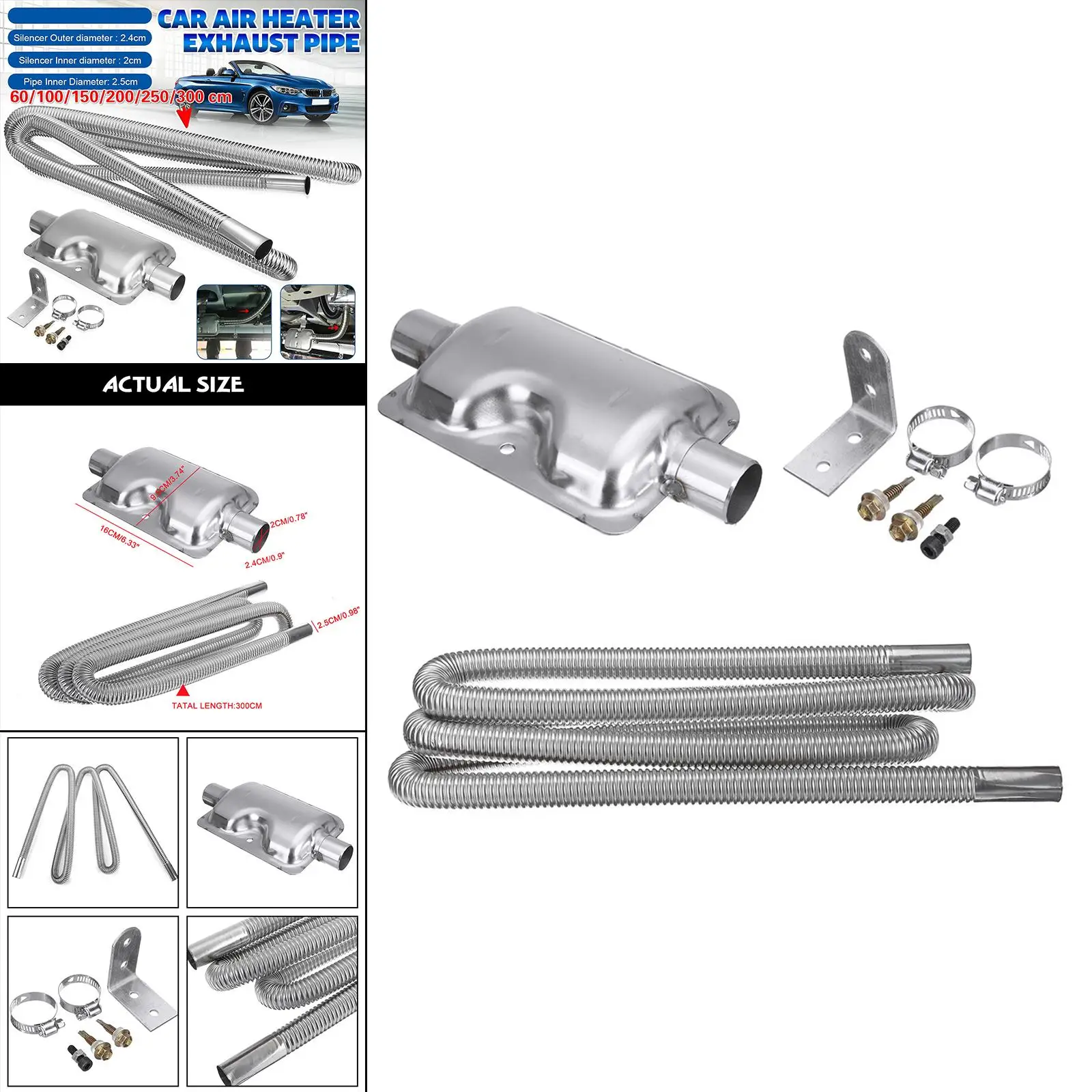 Heater Exhaust  O.D 2.5cm Air Heater  Gas Vent Hose 250cm Length