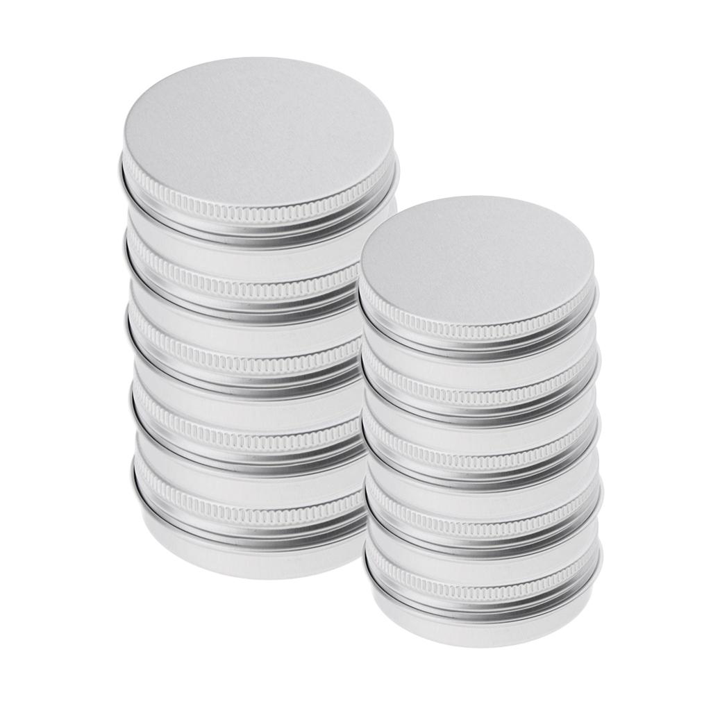 10Pcs 25/150ml Aluminum Cans Screw Lid Empty Tins Jars Slip Slide Containers