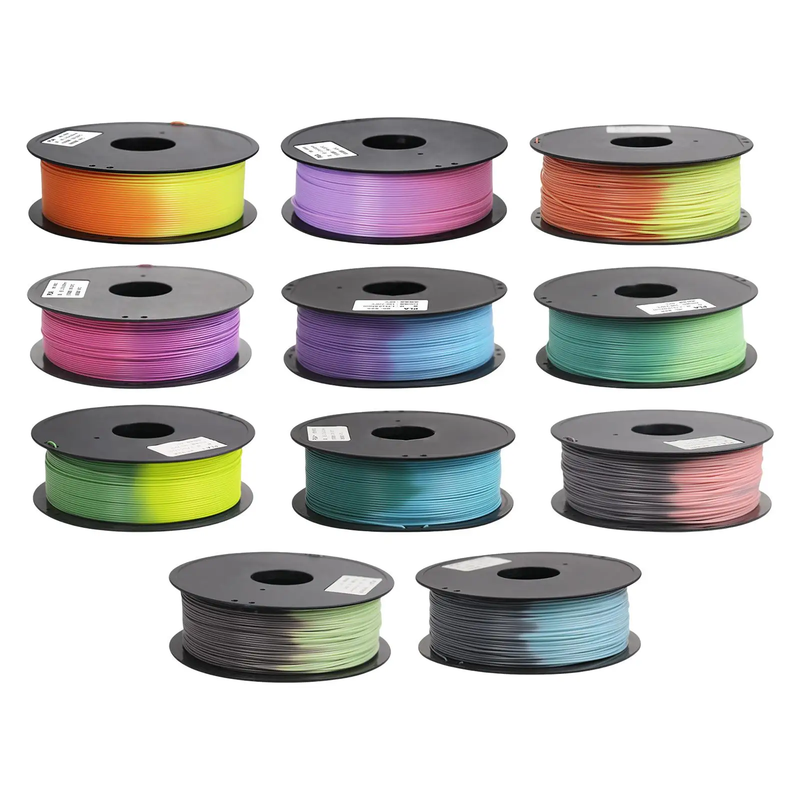Pla 3D Printer Filament Environmentally Friendly Easy to Use Strong Rigidity dimensional Accuracy 1.75mm Dual Color Filament