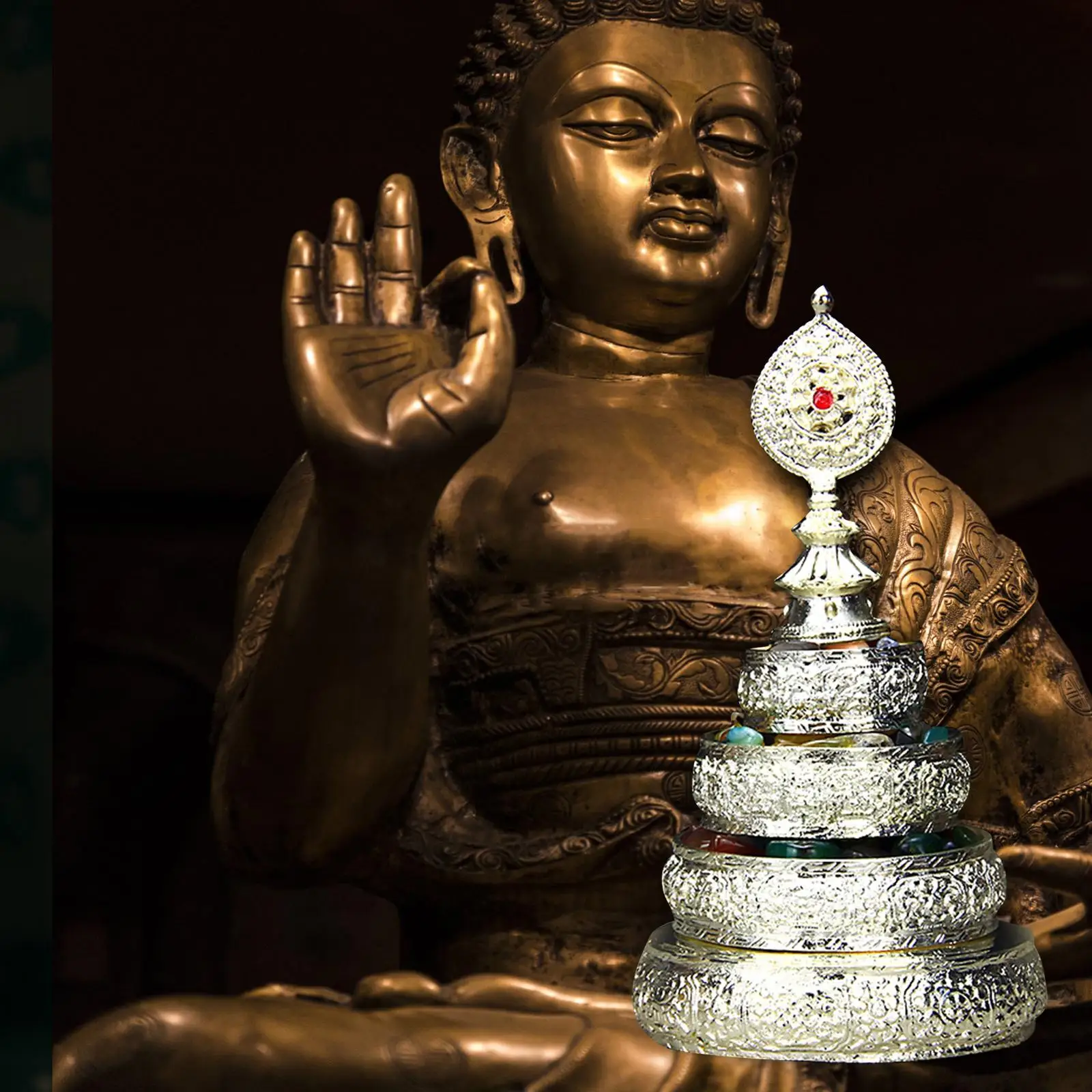 Mandala Manza Tray Tibetan Buddhist Alar Buddhist Offering Buddha Offerings Tibetan Mandala Offering for Meditation Shrine Room