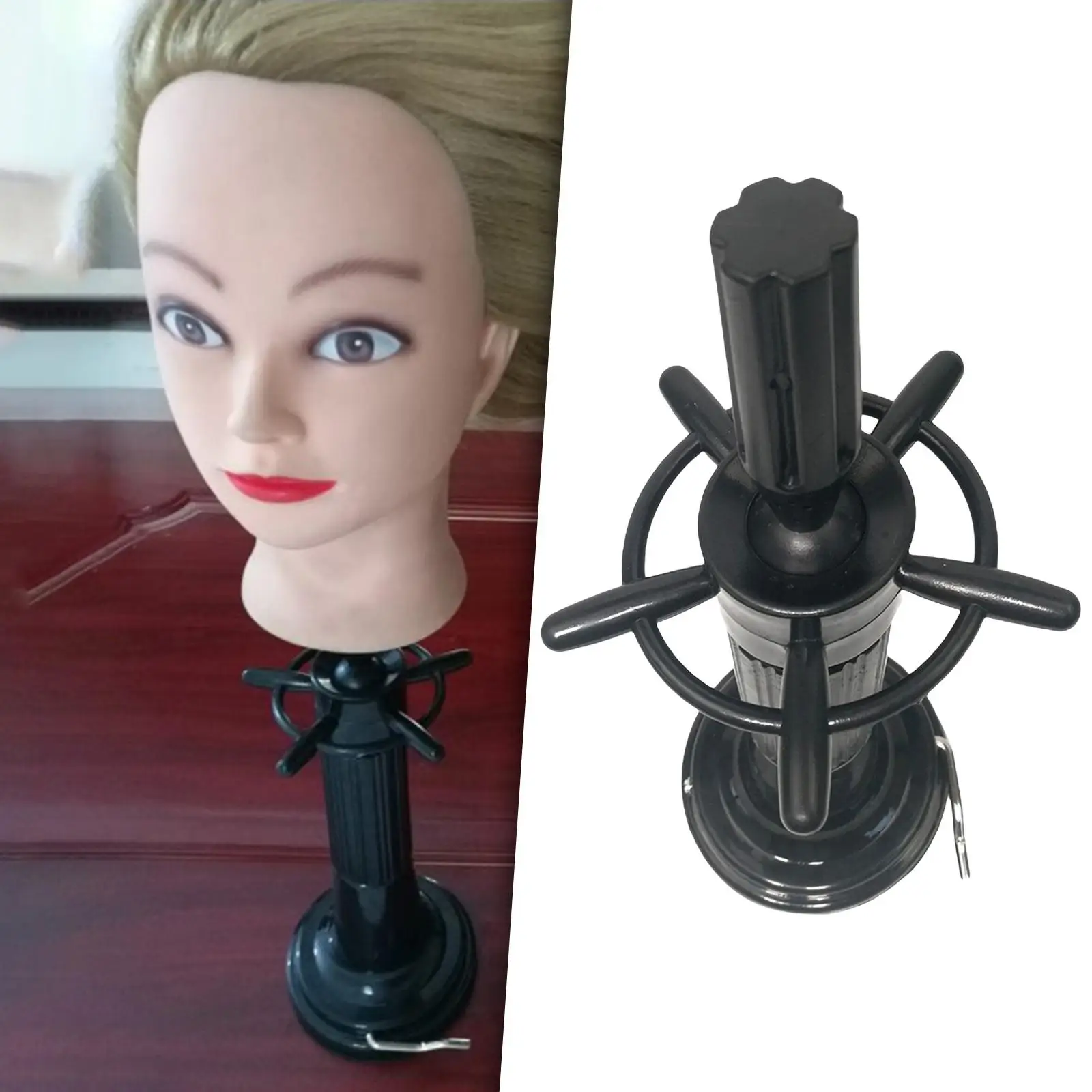 Wig Head Stand with Suction Cup Multifunctional Display Wig Holder for Mannequin Head