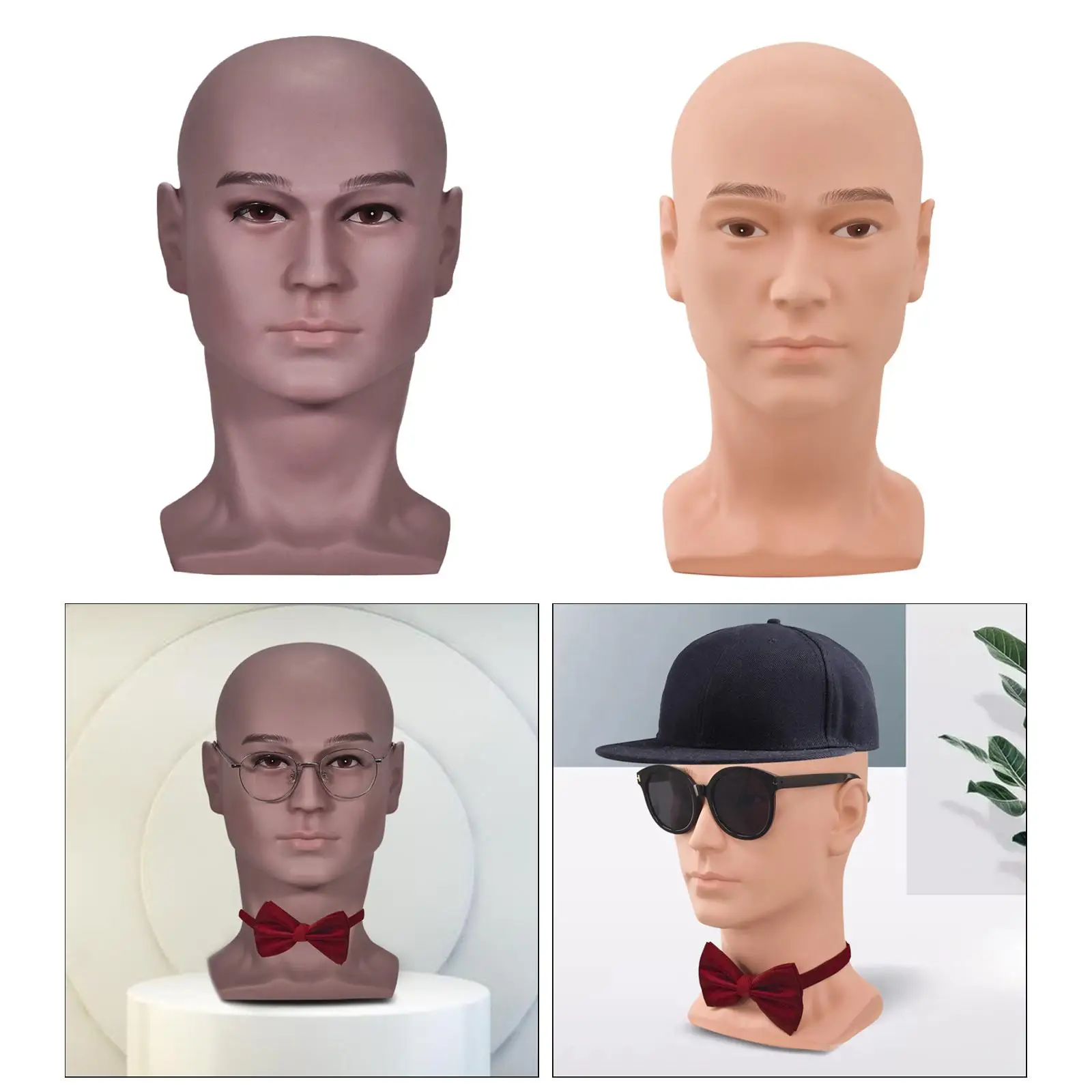 PVC Mannequin Head Cosmetology Male Training Head Model Wigs Display Circumference 57cm Elegant Hairdressers for Beauty Durable